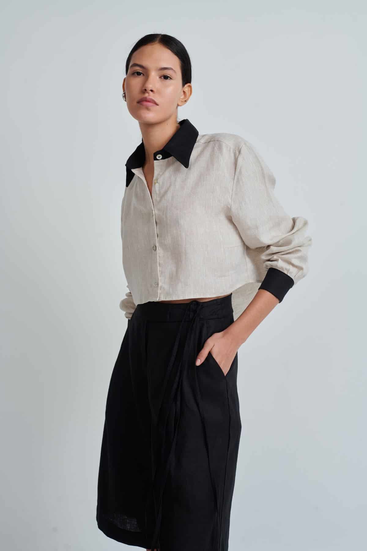 FEFI SHIRT NATURAL/BLACK - miniatura 2