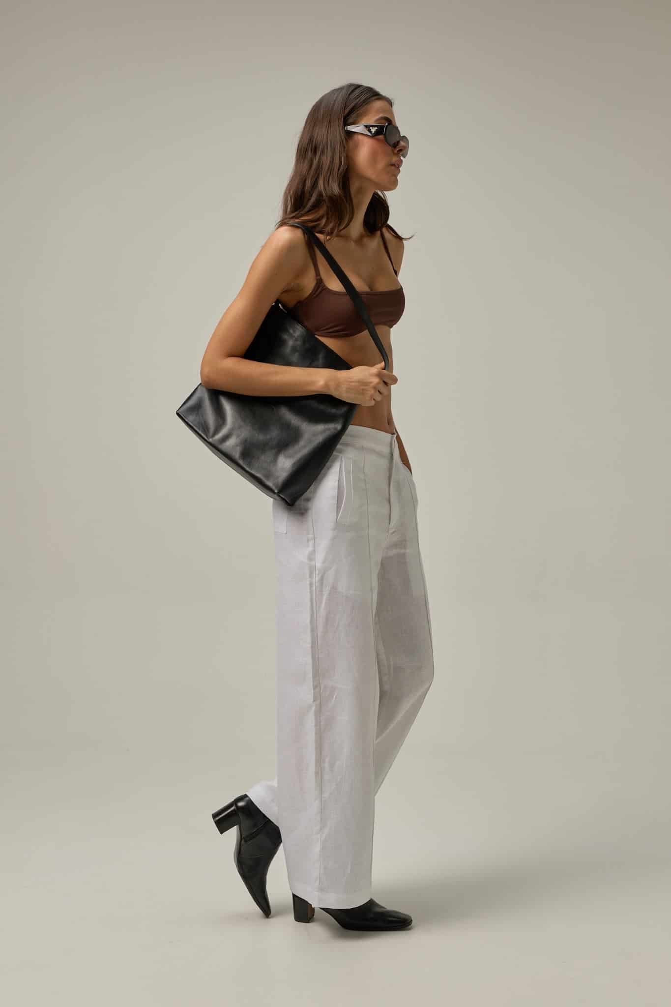 Bolso Tote Bag de Cuero | Negro - miniatura 3