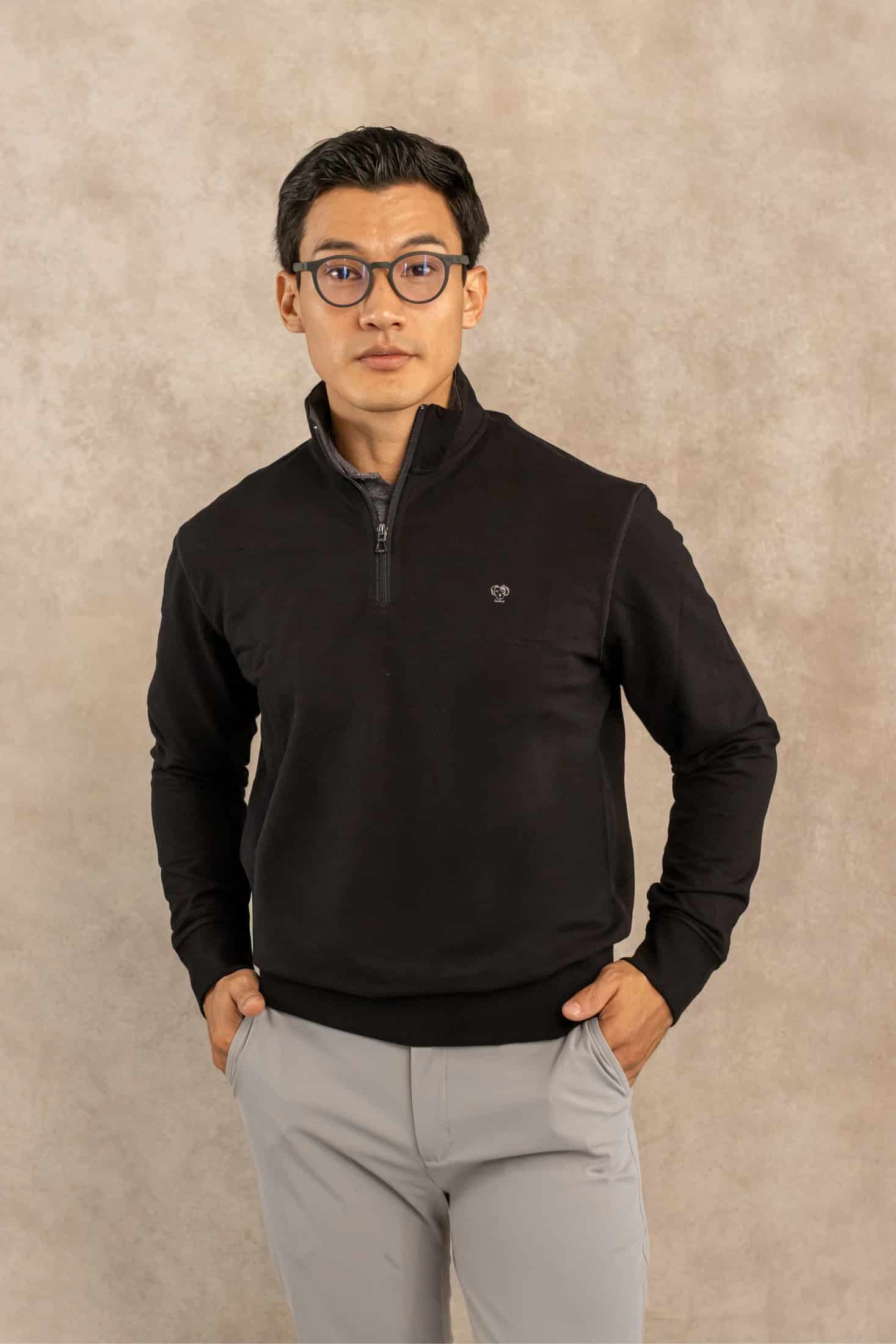 Halfzip Viana Antimanchas Negro - miniatura 1