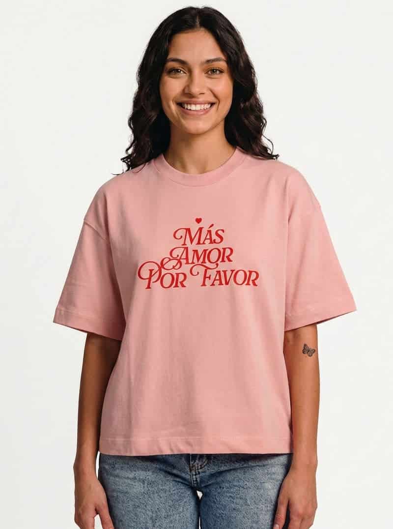CAMISETA MAS AMOR ROSADA - miniatura 2