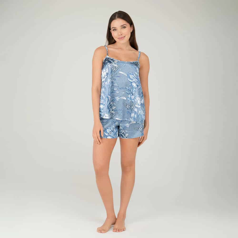 Short Satin Corto Estampado Denim. - miniatura 1