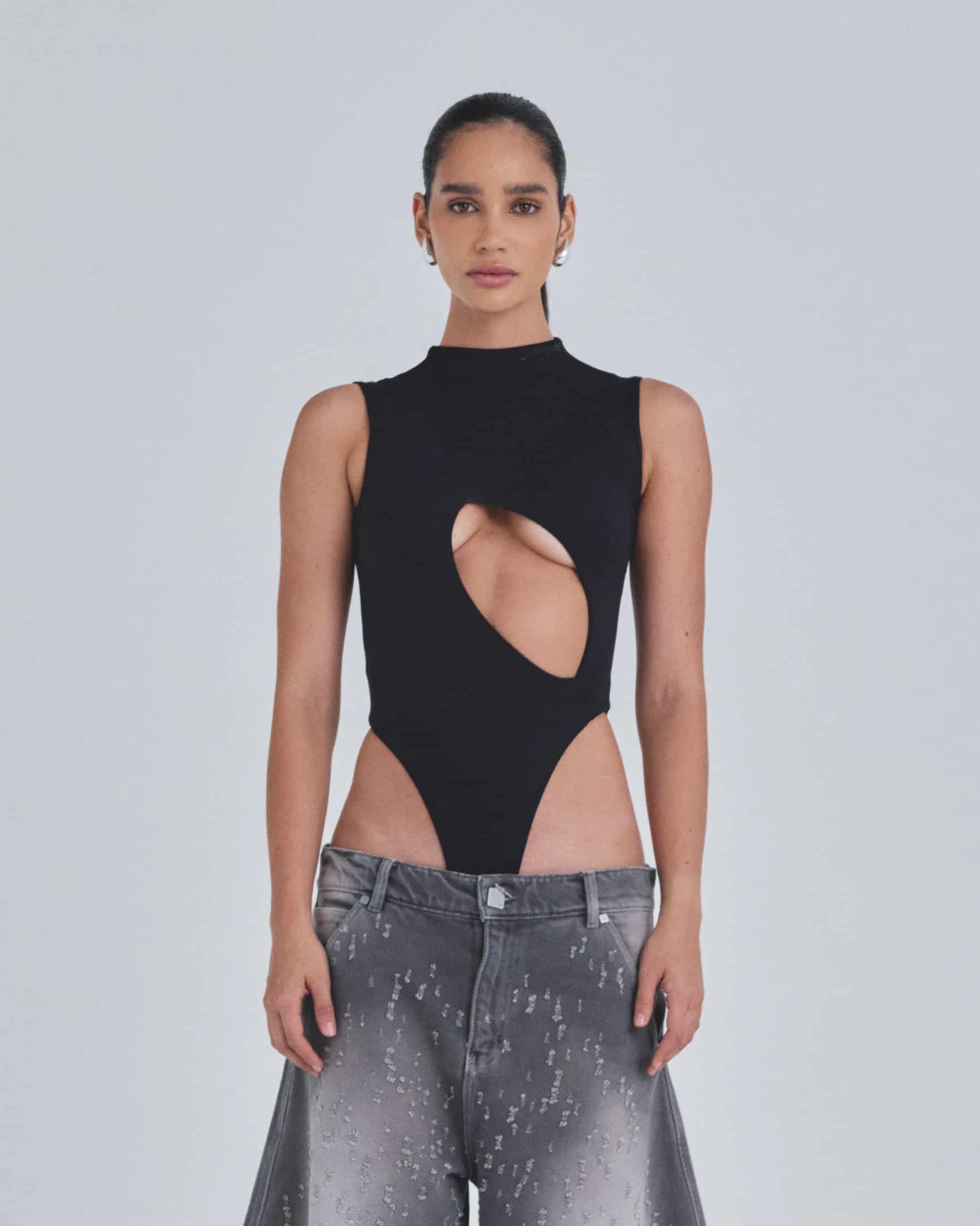 W Basics Asymetric Backless Body Black - miniatura 2
