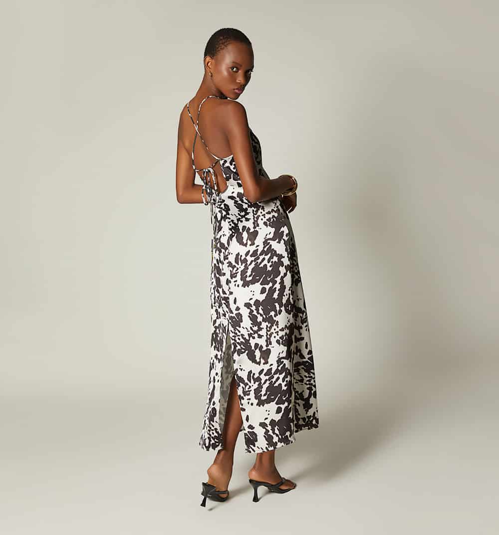 Vestido midi de tiras escote espalda - miniatura 4