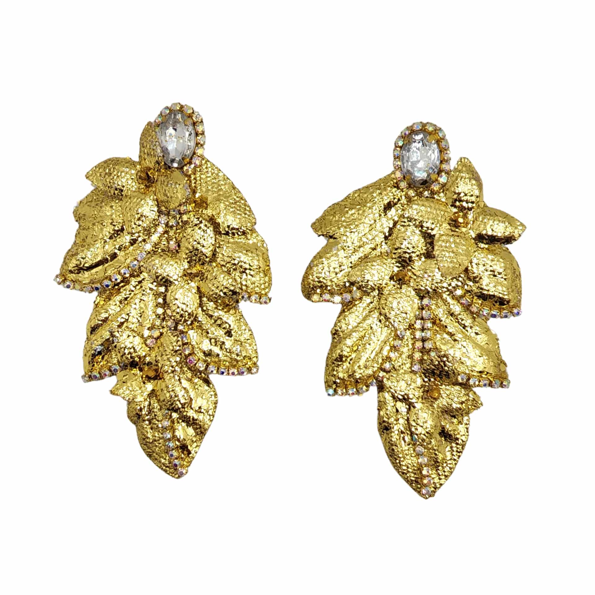 Silver & Gold Luxe Leaf Earrings - miniatura 2