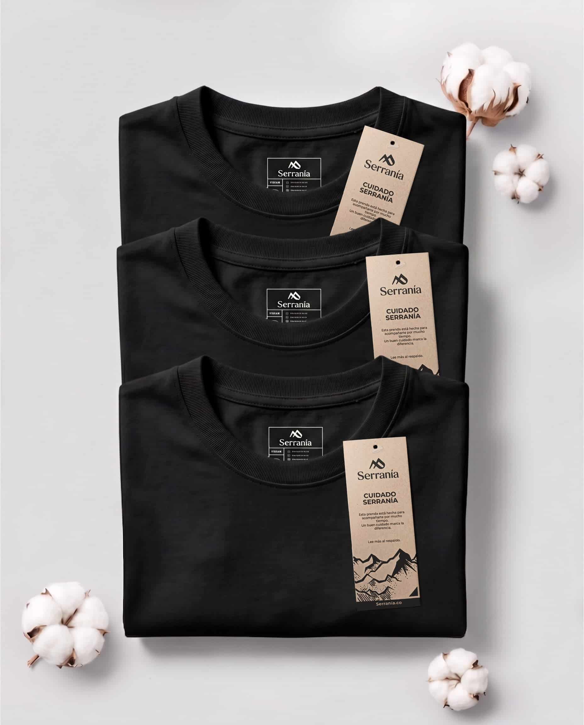 Set 3 Camisetas Slim Fit Negras - miniatura 1