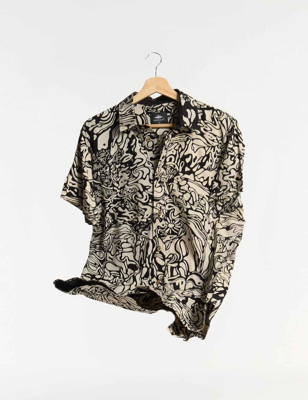 Camisa Regular Fit Pareidolia  negro + crudo Hombre - miniatura 4