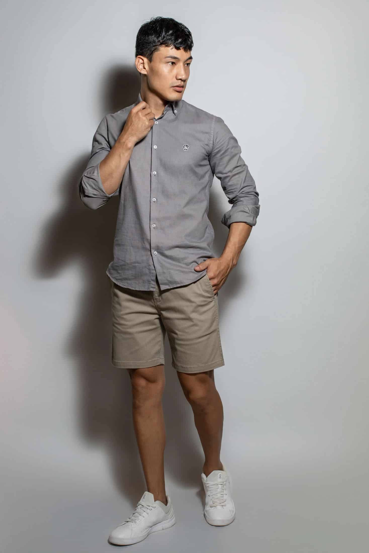 Camisa Antimanchas Popelina Gris Oscuro - Talla Slim - miniatura 1