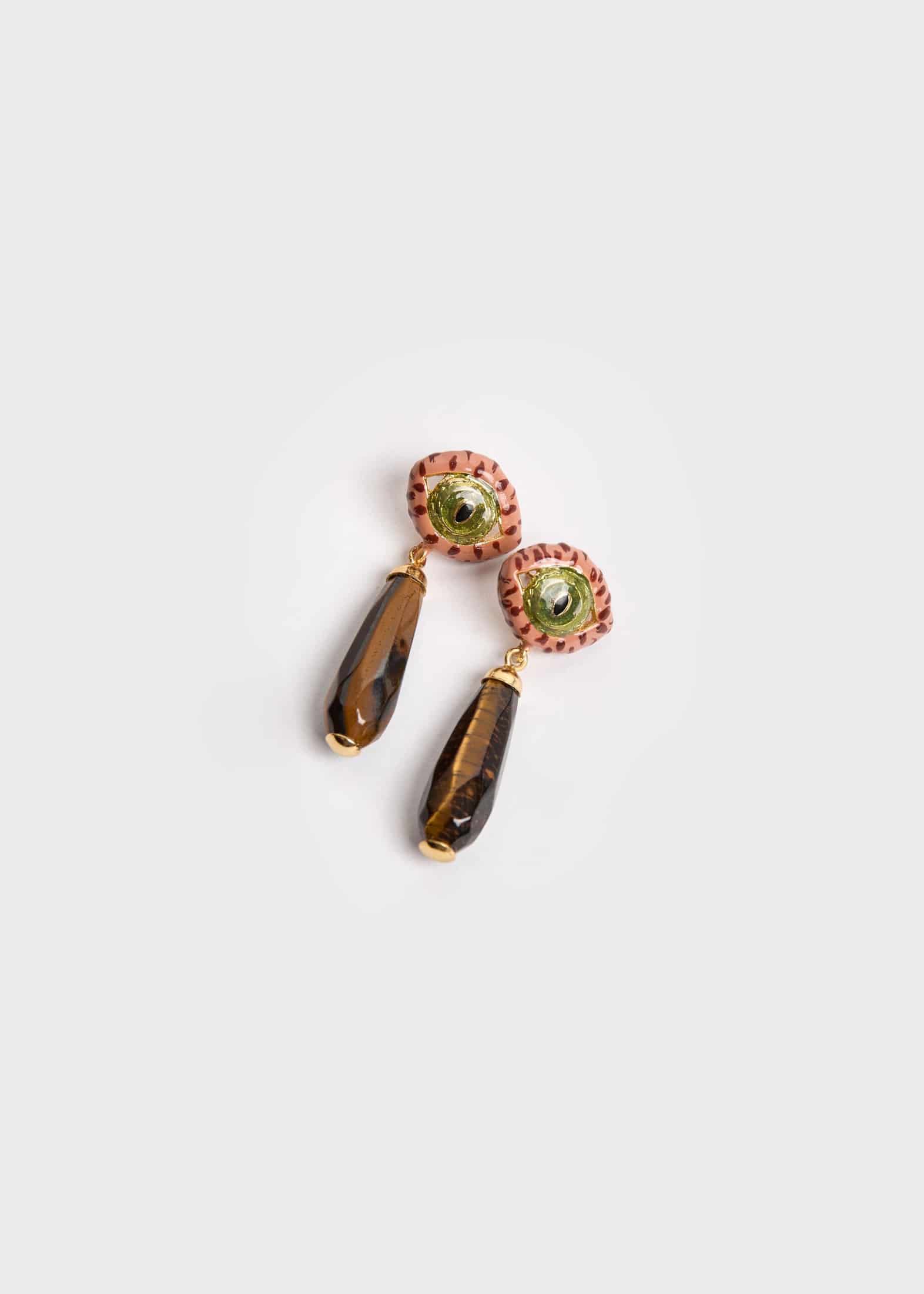 CAT DROP TERRACOTTA EARRINGS - miniatura 2