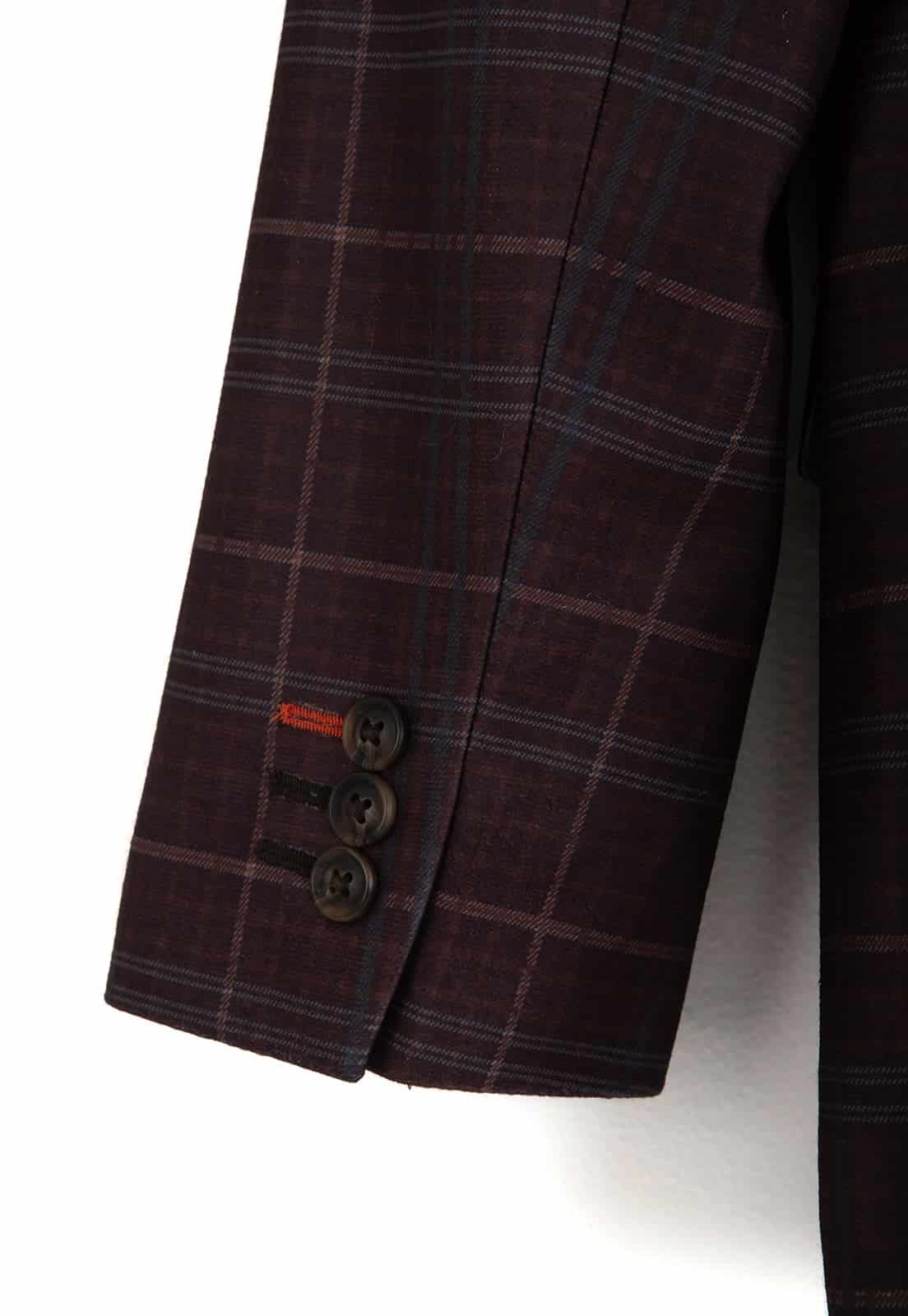 Blazer estampado café a cuadros - miniatura 3