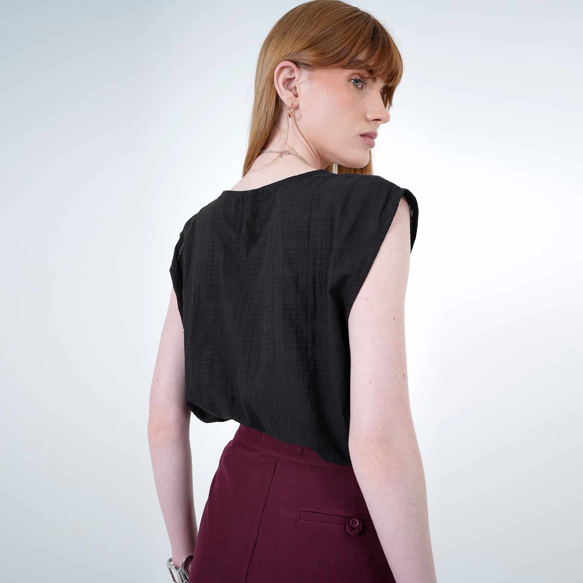 Blusa Cuello Redondo Manga Sisa - miniatura 3