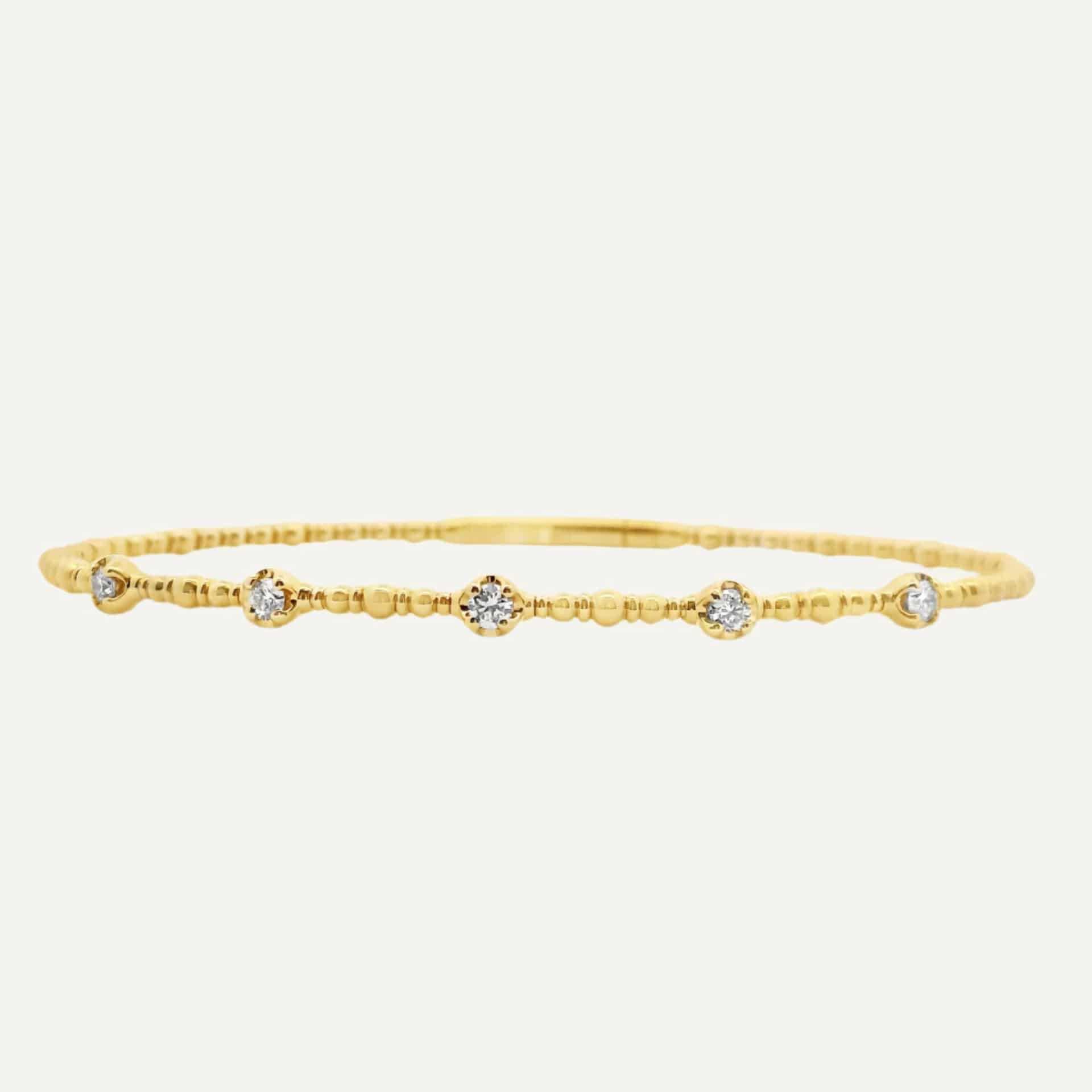 Pulsera Bangle dots cinco biseles uña 14K - miniatura 1