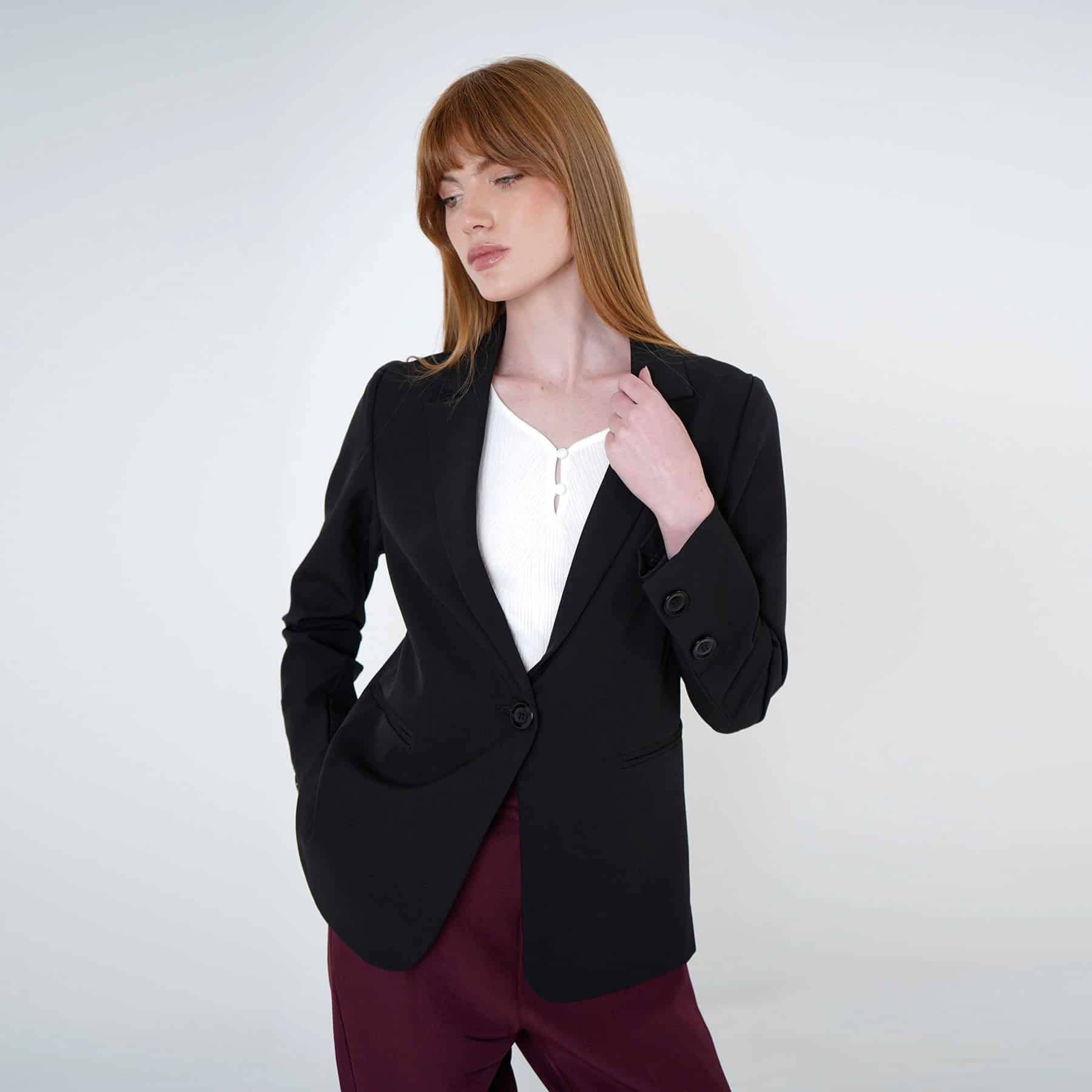 Chaqueta blazer básico con solapa y botones - miniatura 4