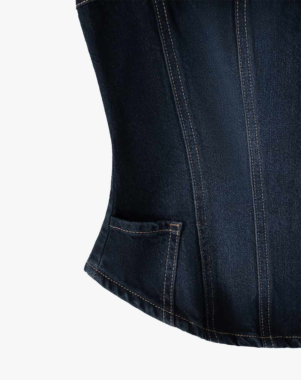 Top strapless denim índigo oscuro mujer GEF | MORAT - miniatura 9