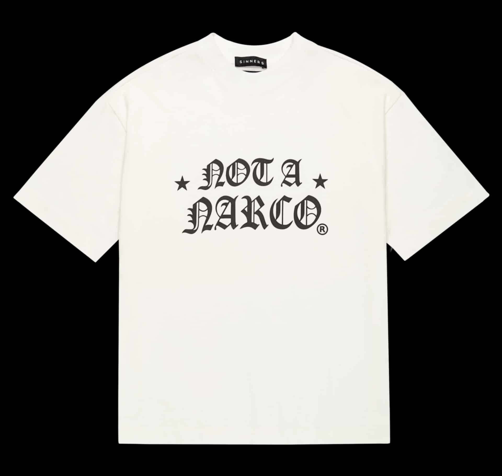 NOT A NARCO STAR CREME T-SHIRT - miniatura 1