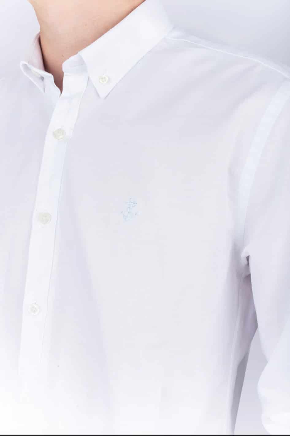 Camisa Oxford Blanca A Azul R - miniatura 2