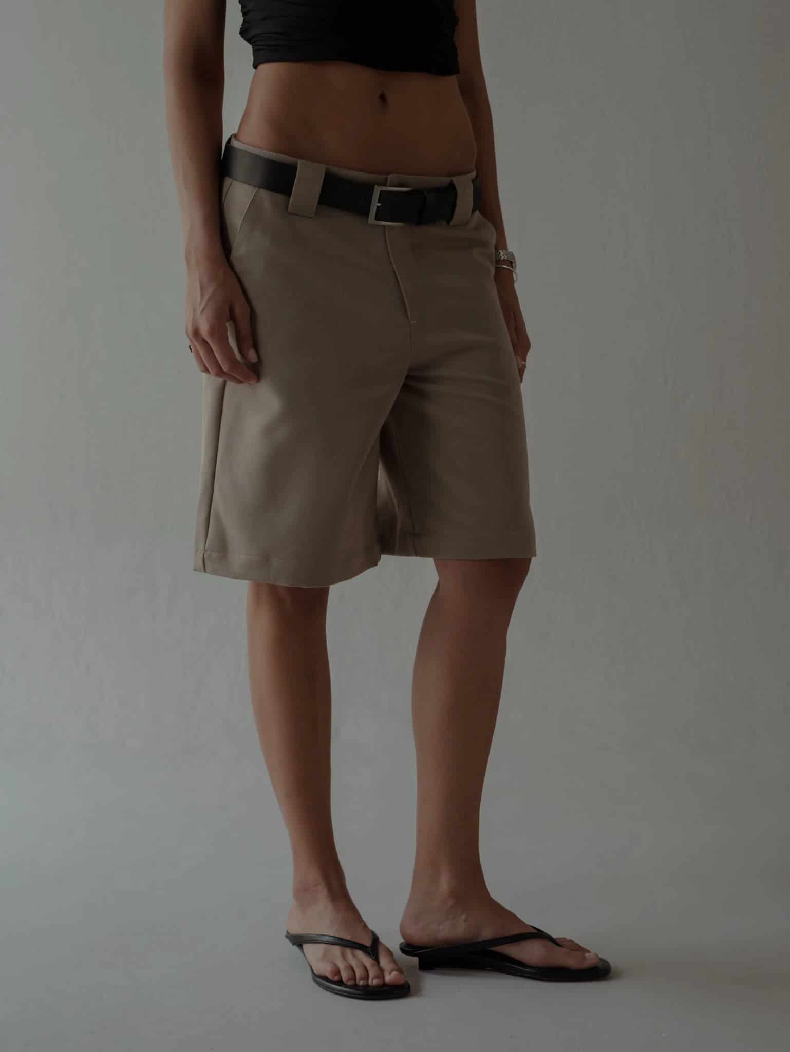 LONG CLASSIC SHORTS - TAUPE - miniatura 1