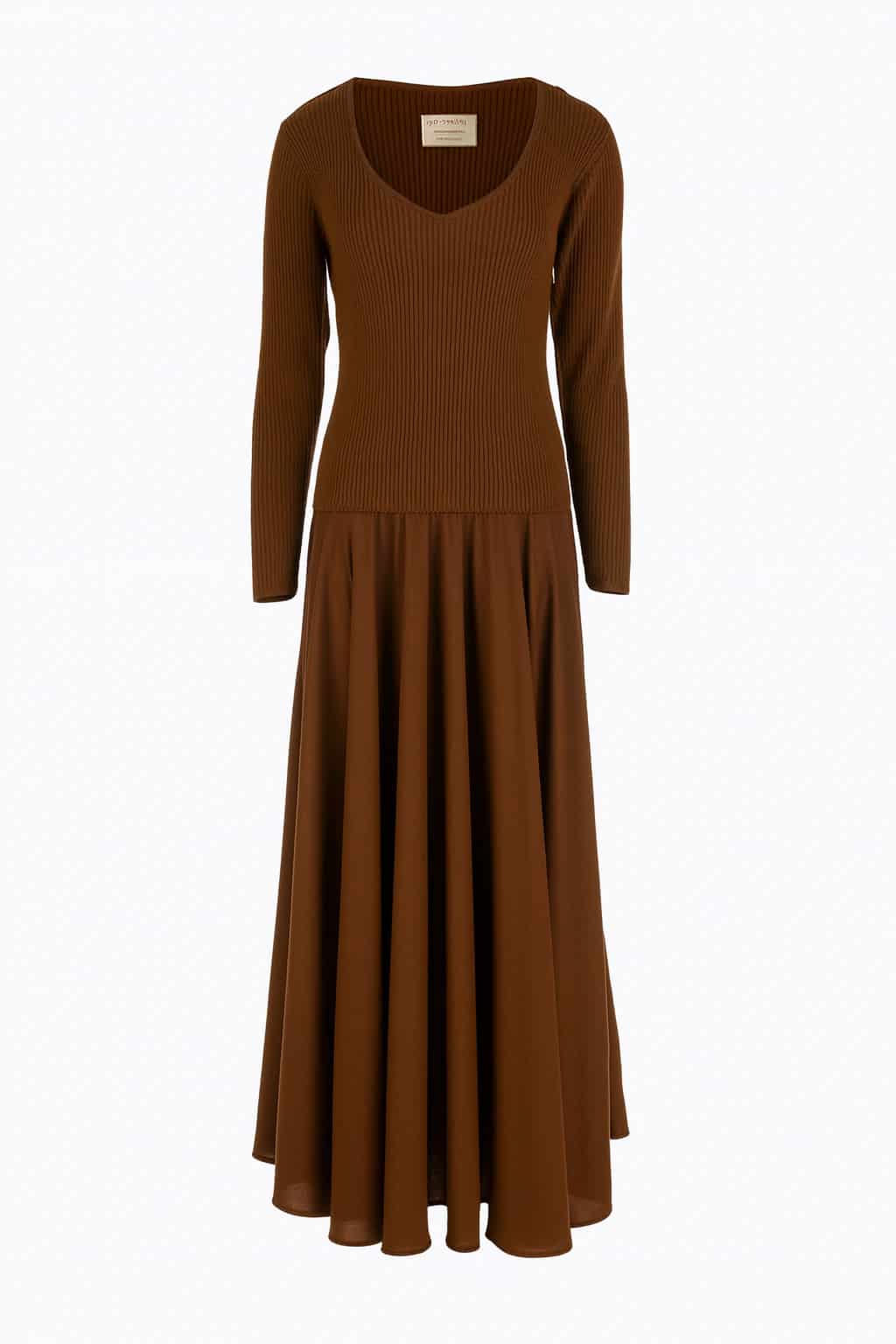 PLUM KNIT AND LINEN DRESS - miniatura 2
