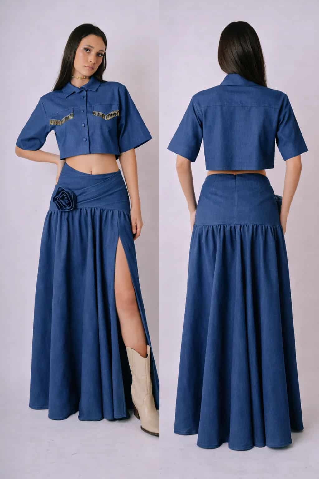 Denim Maxi skirt - miniatura 2