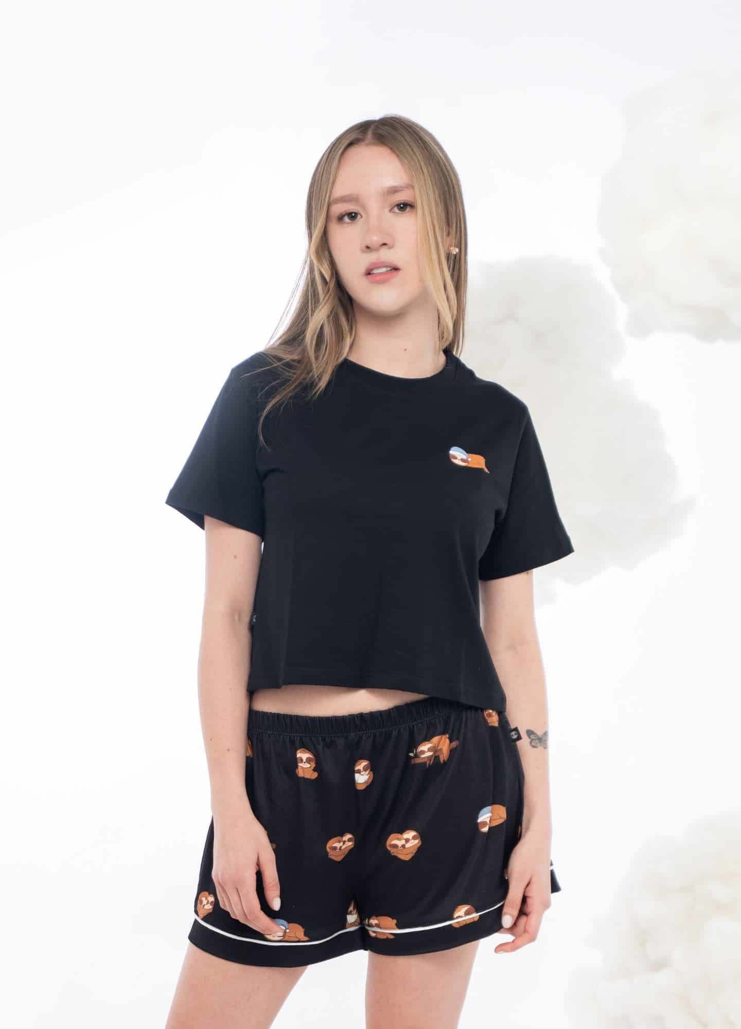 Conjunto Short Perezosos - Negro - miniatura 2