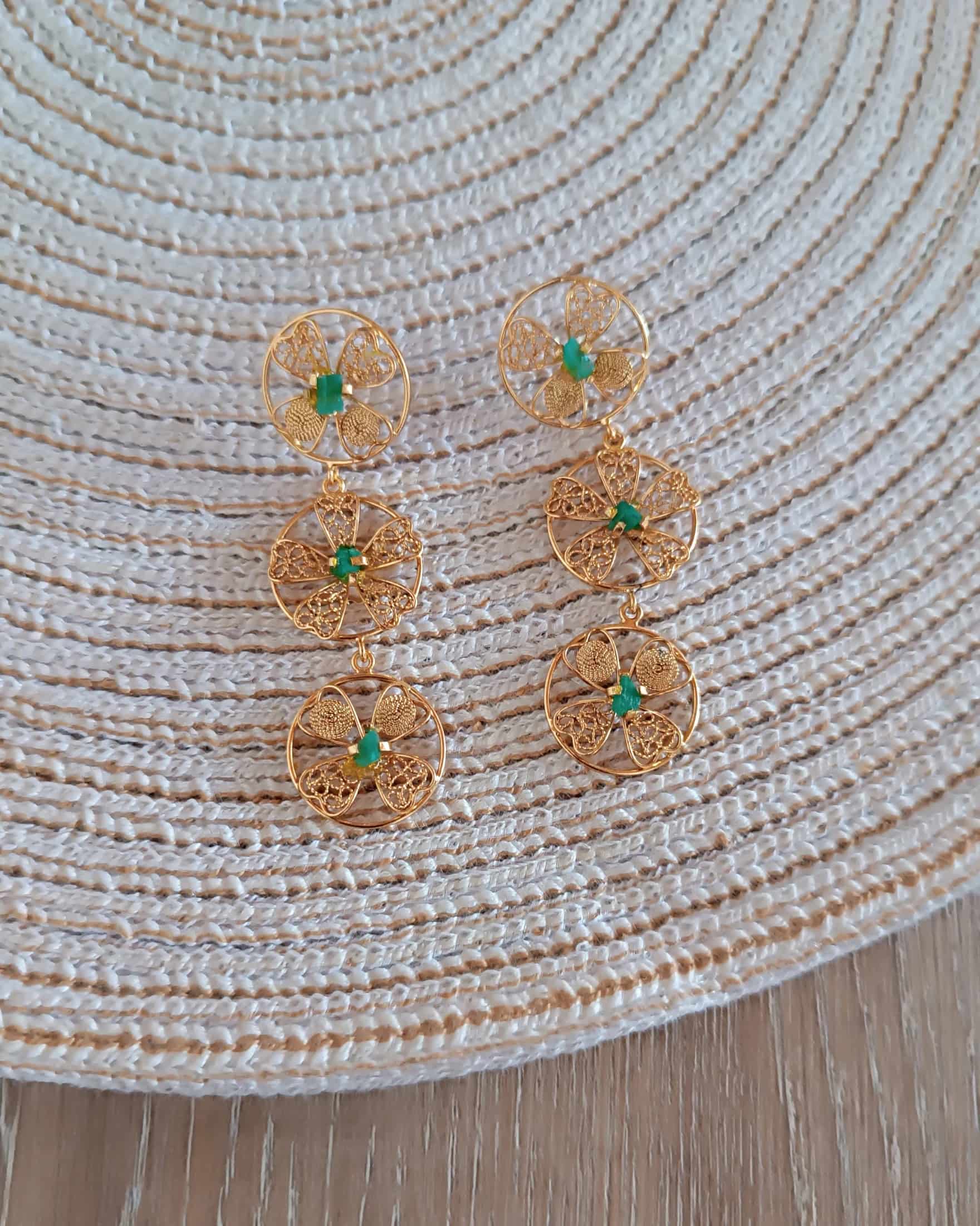Aretes tripe circulo en filigrana Celina - miniatura 4