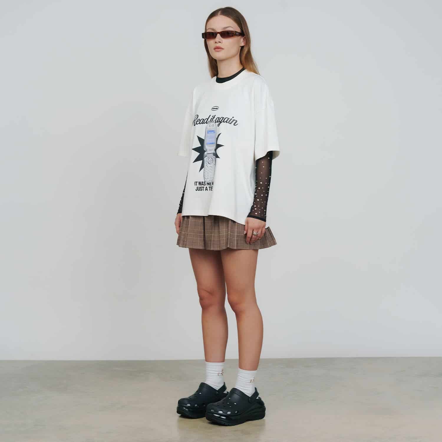 Text Me Boxy T-Shirt - Cream - miniatura 8