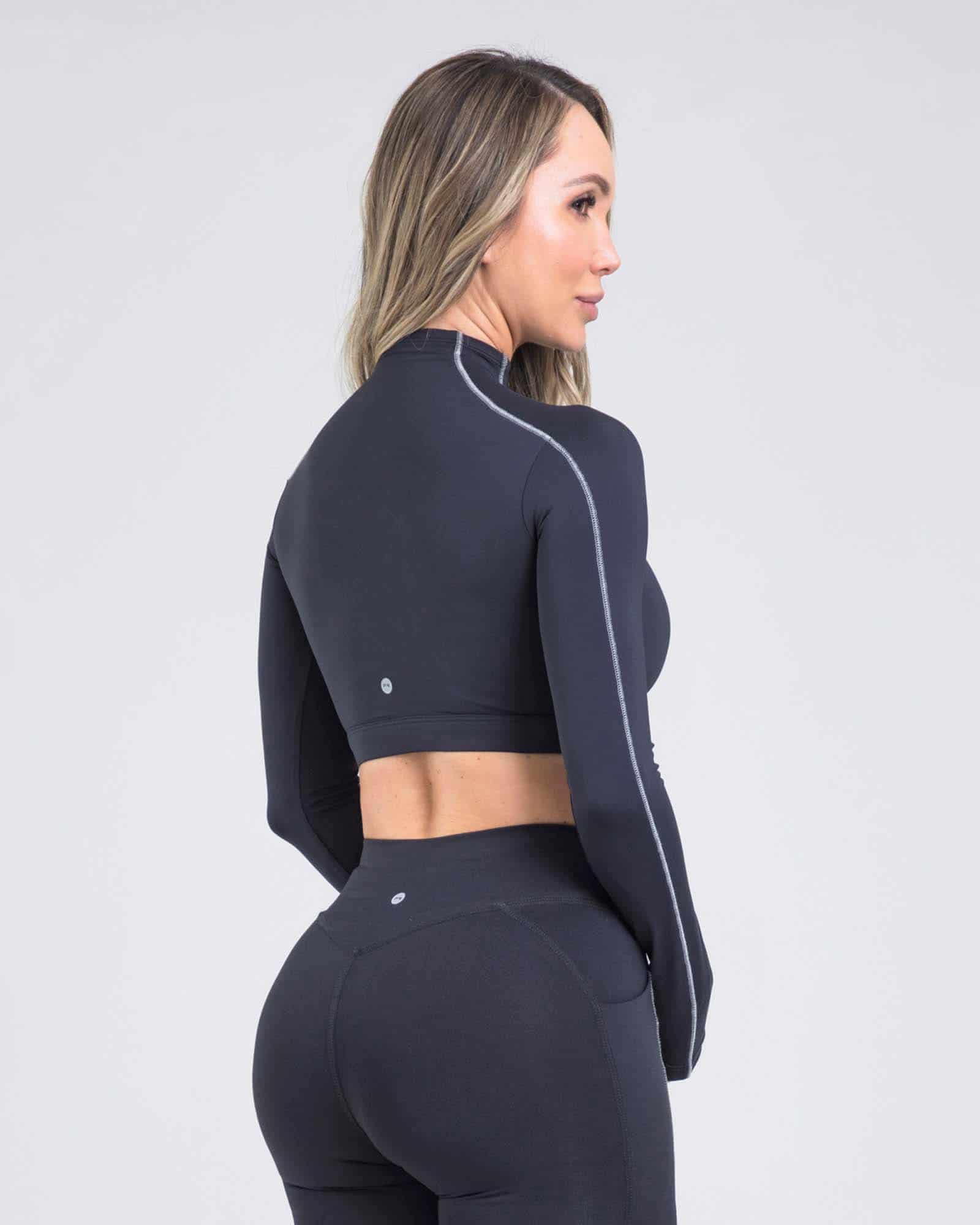Top manga larga bold trek negro outdoor FIBER - miniatura 3