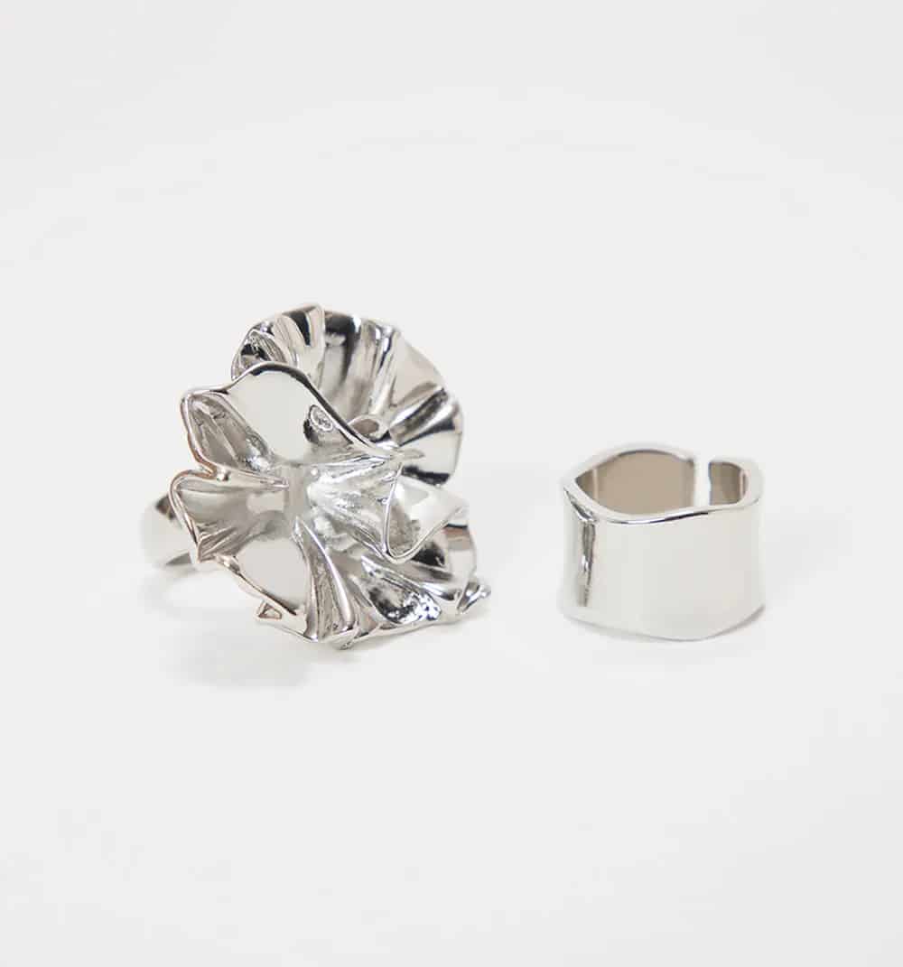 Anillo maxi flor y argolla set x2 - miniatura 8