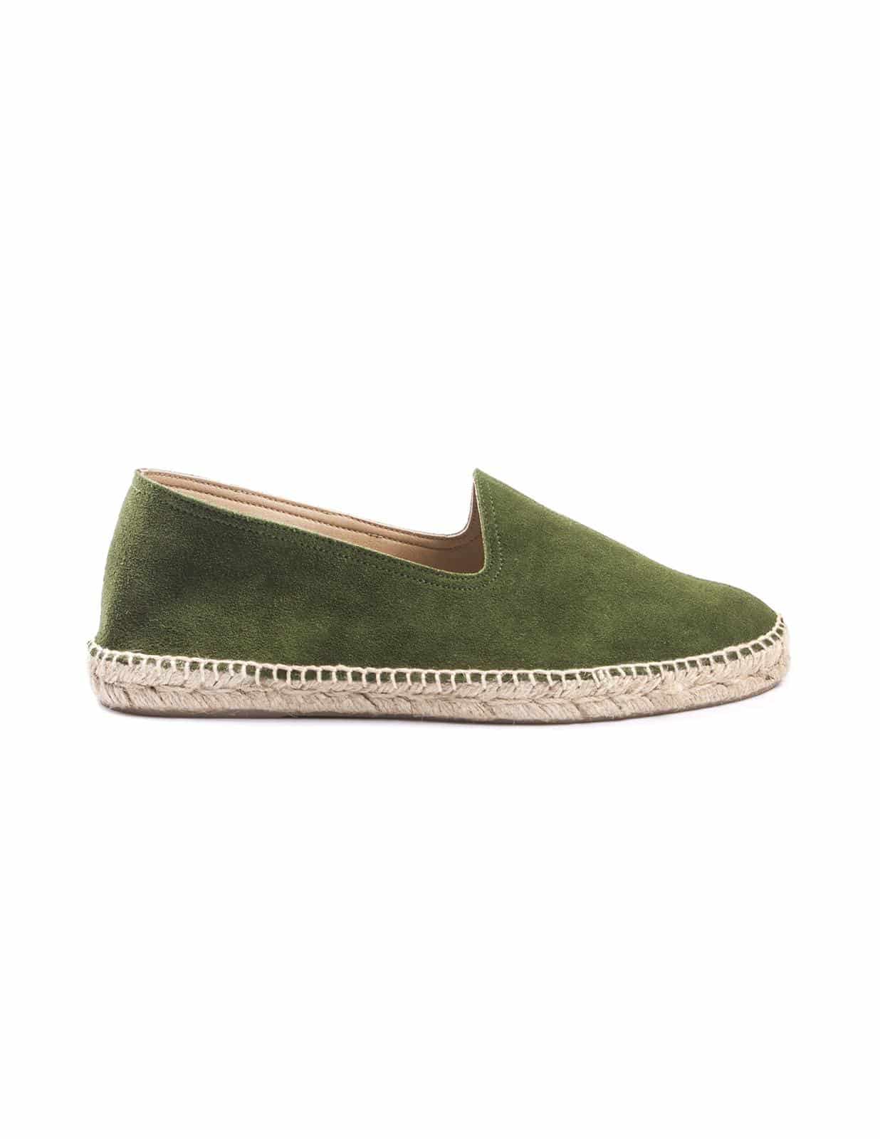 Men's leather espadrille dark green - miniatura 2