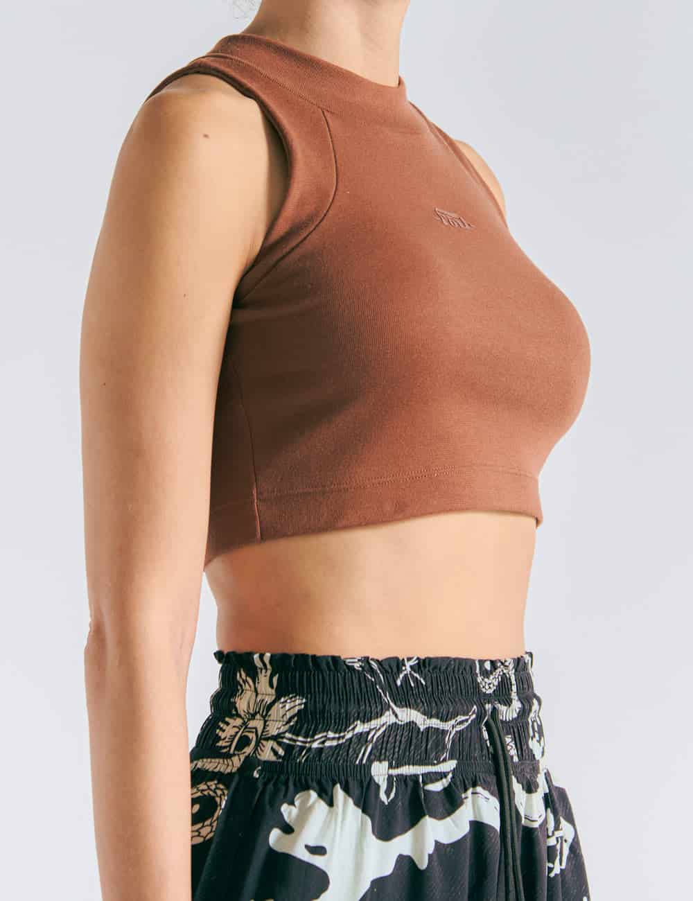 Crop Top Raglan  terracota Mujer - miniatura 5