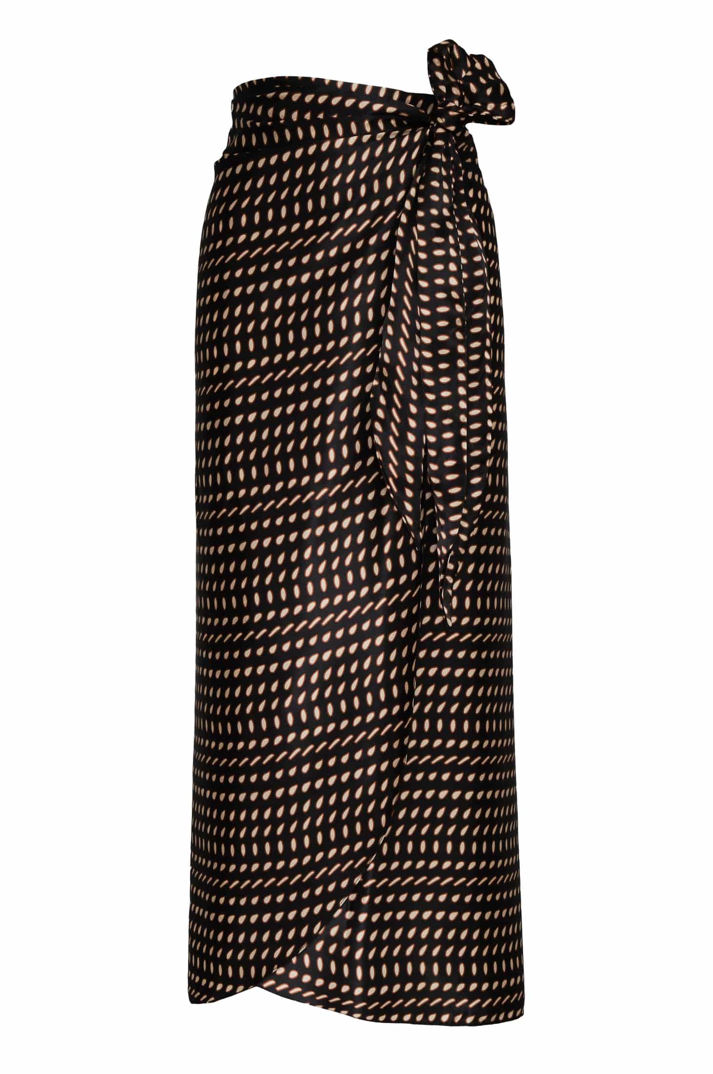 Mapara Satin Silk Skirt / Black & Ivory Seeds - miniatura 1