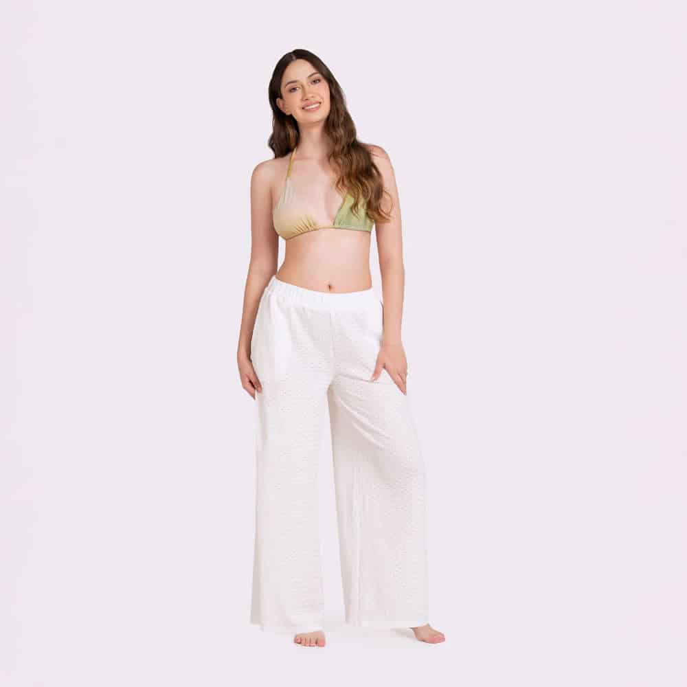 Pantalón Pareo Ancho  Broderie Playa Mujer - miniatura 1