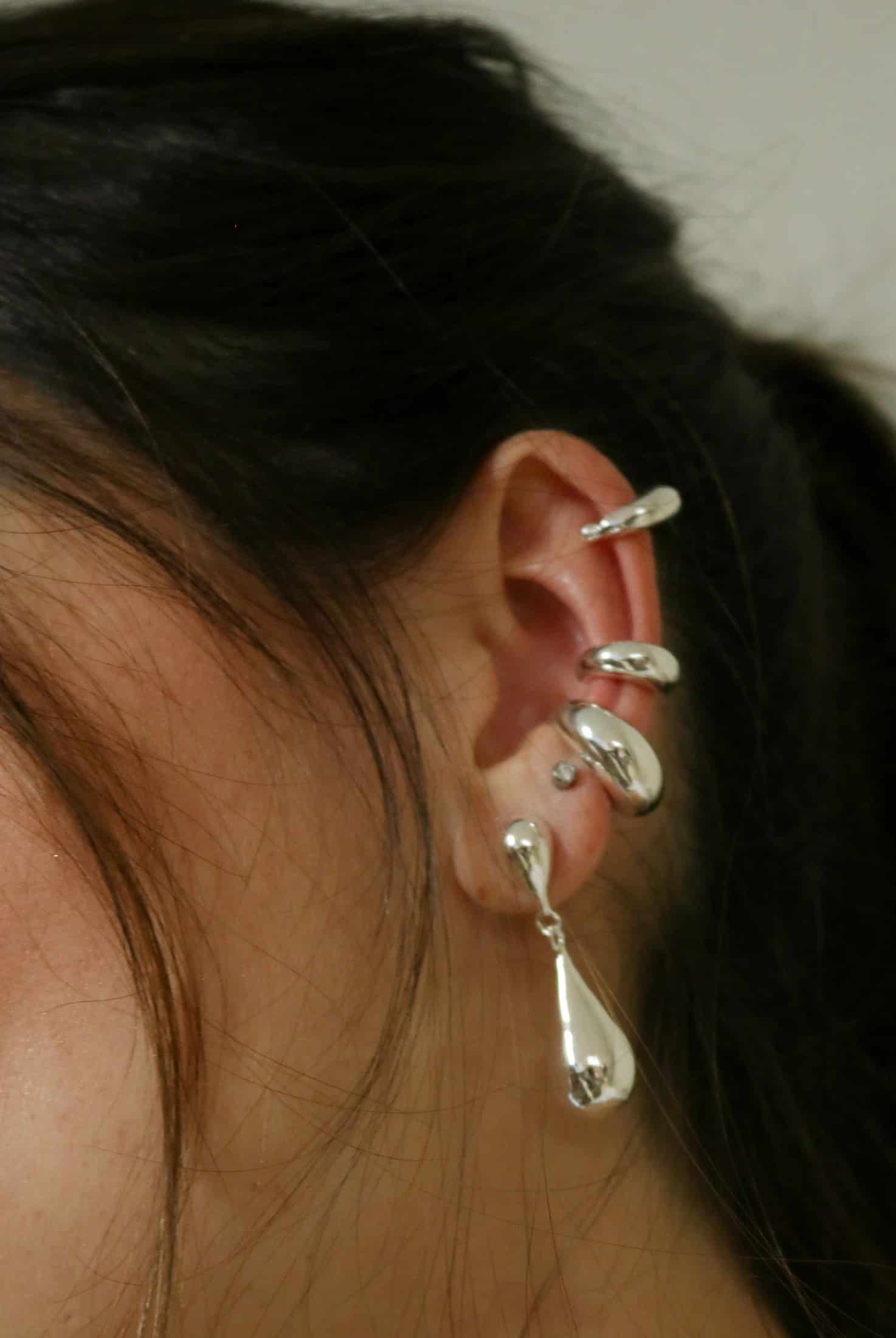 Aretes Rain Drops | Plateado - miniatura 3