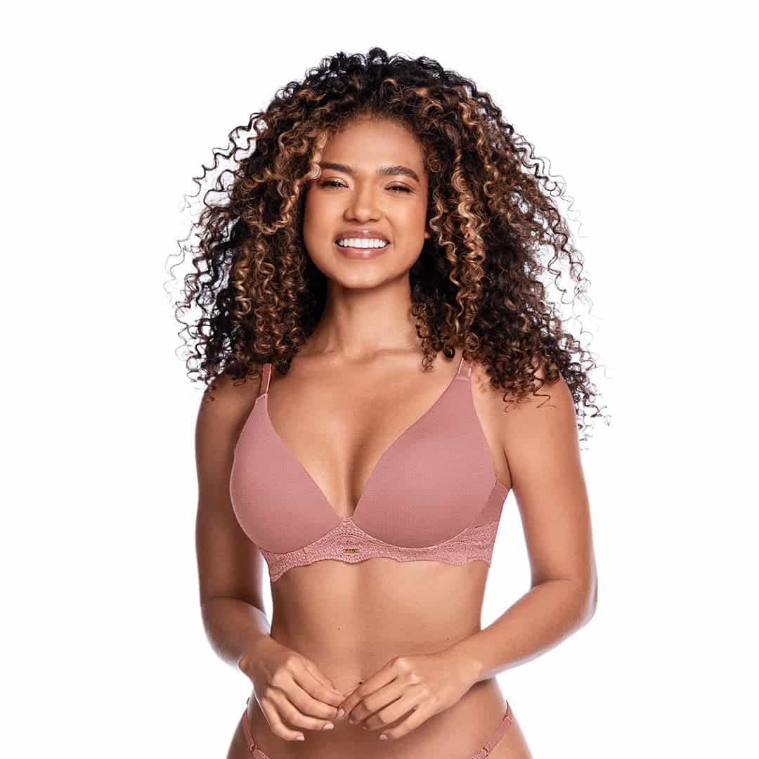 BRASIER TRIANGULAR DE ALGODÓN CON ENCAJE - miniatura 2