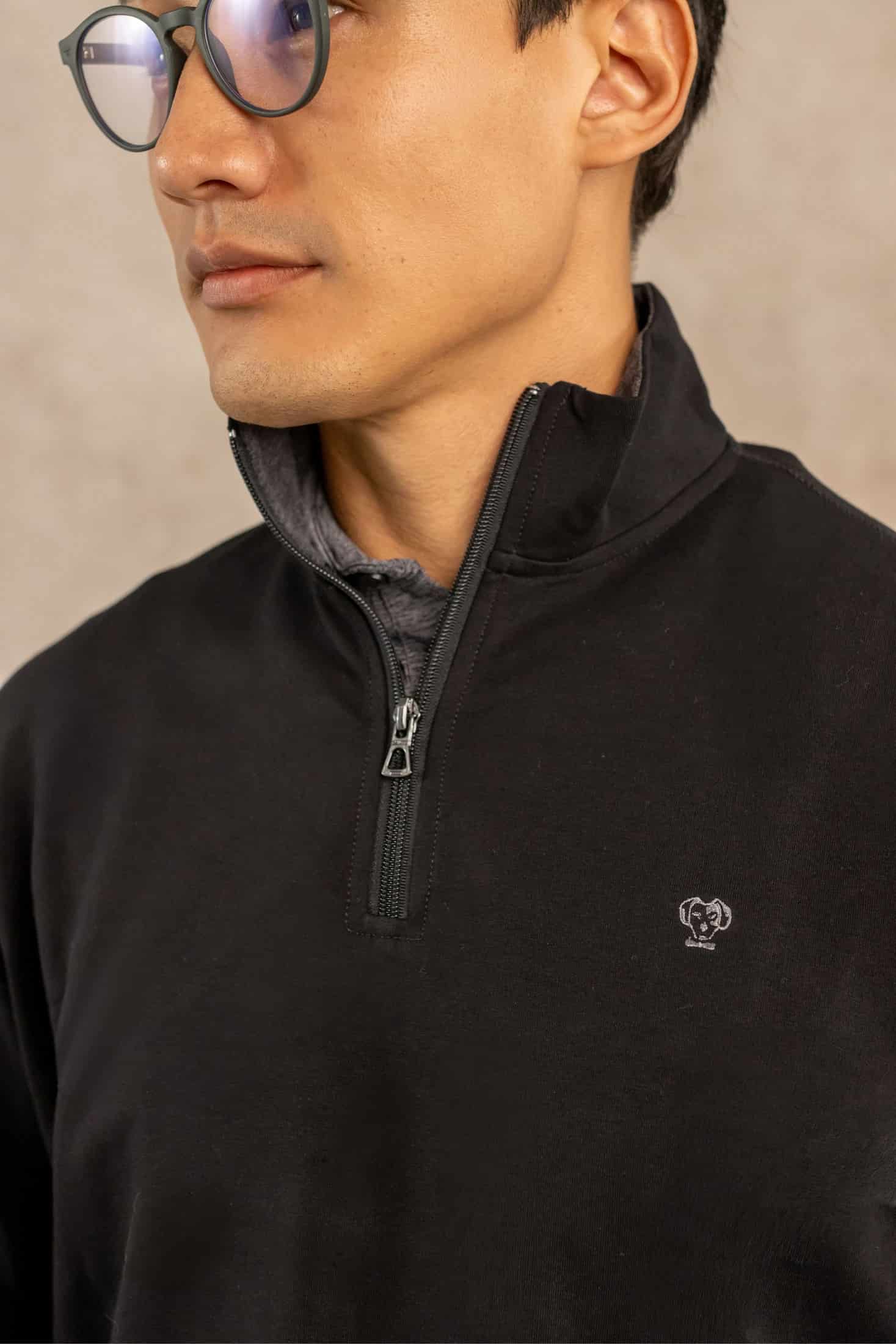 Halfzip Viana Antimanchas Negro - miniatura 6