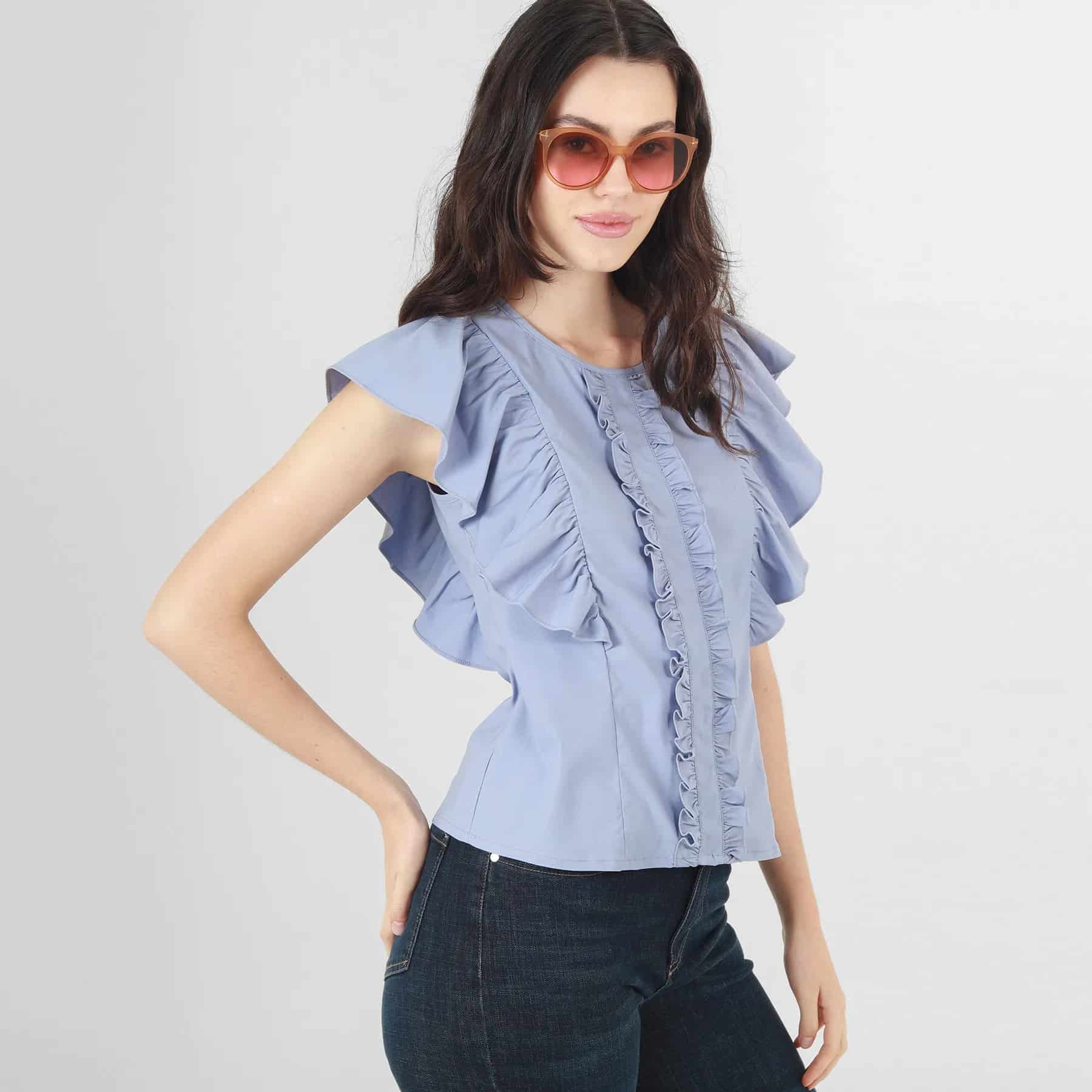 Blusa Cuello Redondo Manga Sisa - miniatura 16