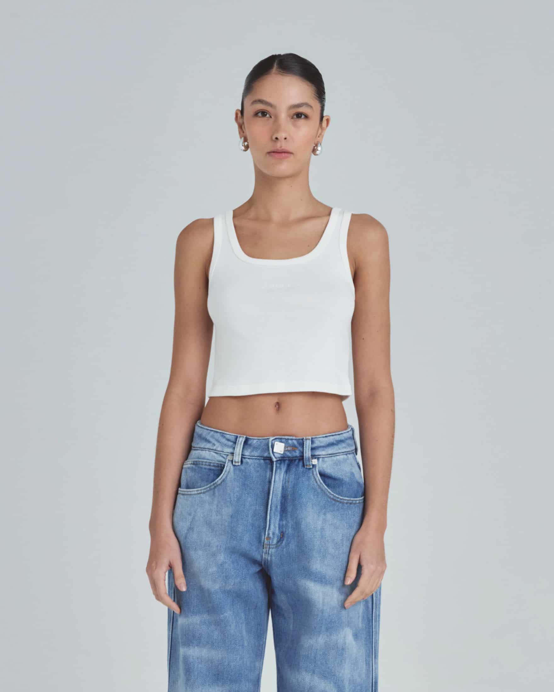 W Line Basic Tank Top White - miniatura 2