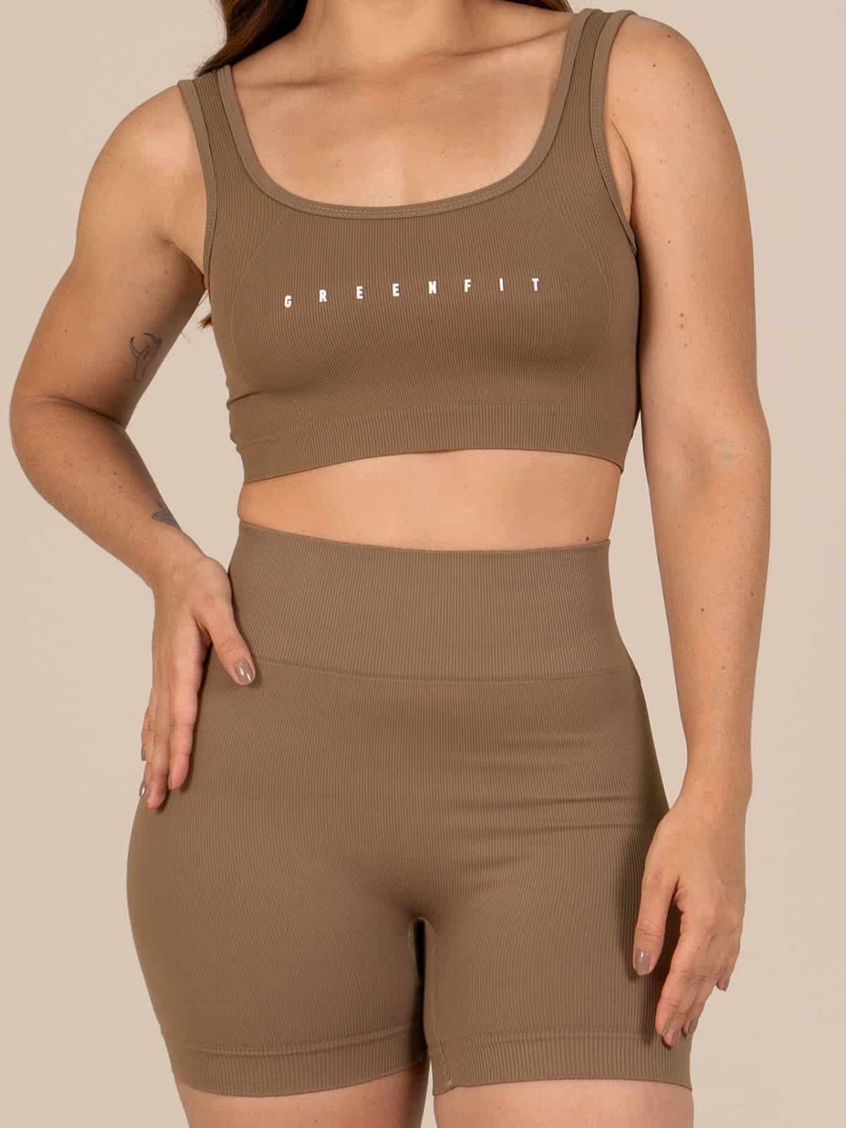 Ela short set seamless cafe claro - miniatura 5