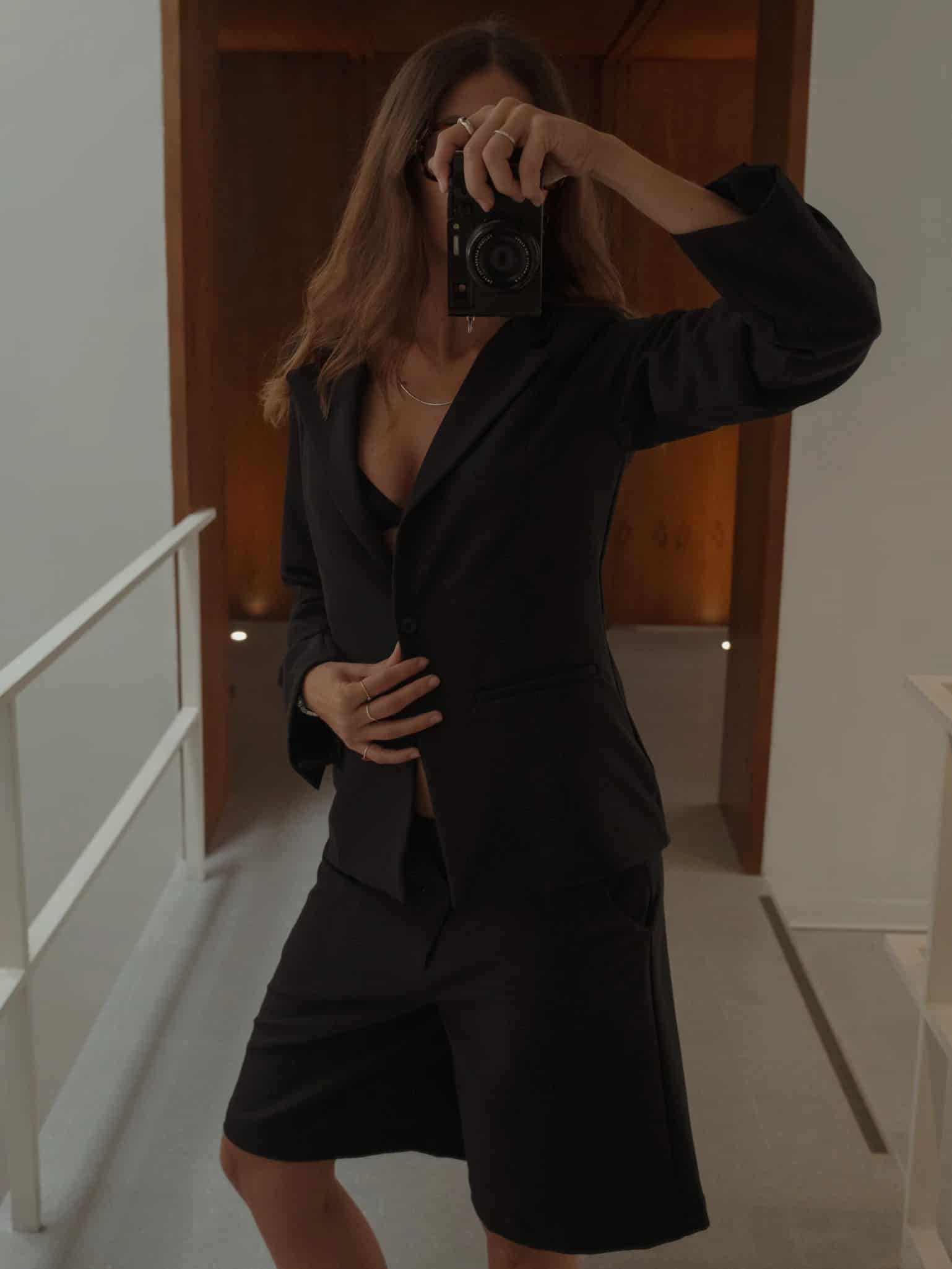 LONG CLASSIC SHORTS - BLACK - miniatura 2