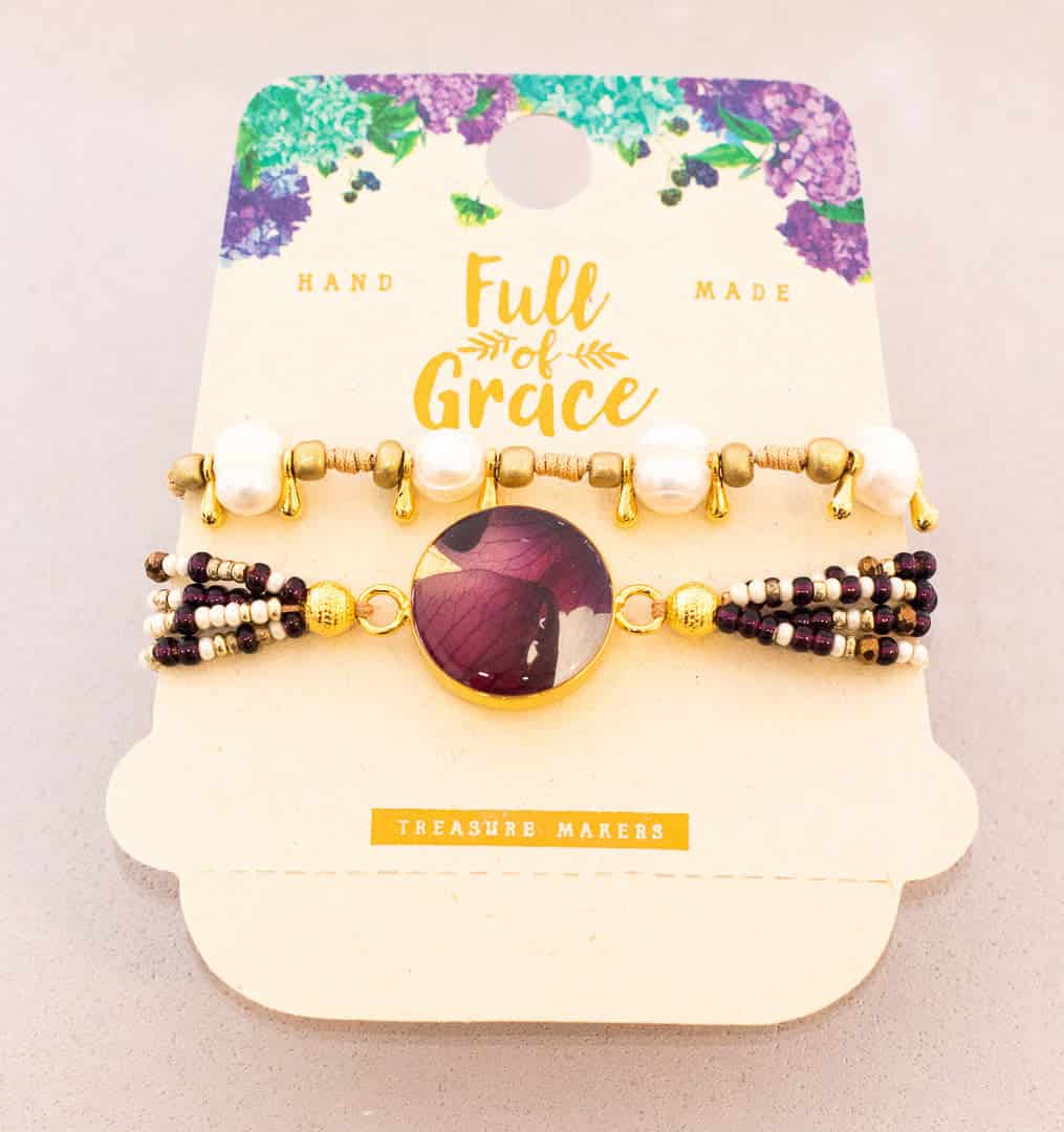 Pulsera set x 2 mostacillas y perlas - miniatura 2