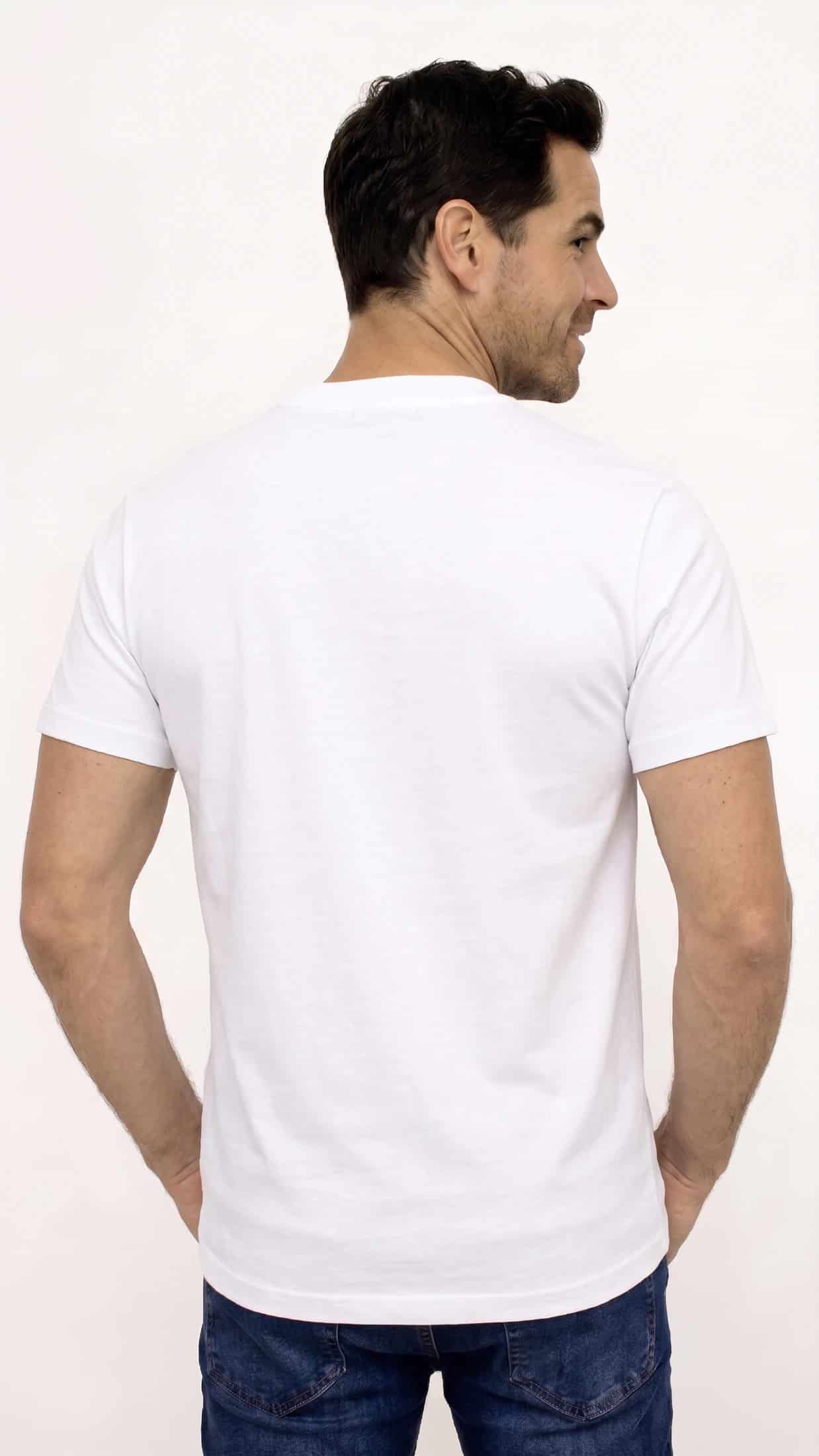 CAMISETA BÁSICA PESADA CUELLO REDONDO BLANCA PARA HOMBRE - miniatura 2