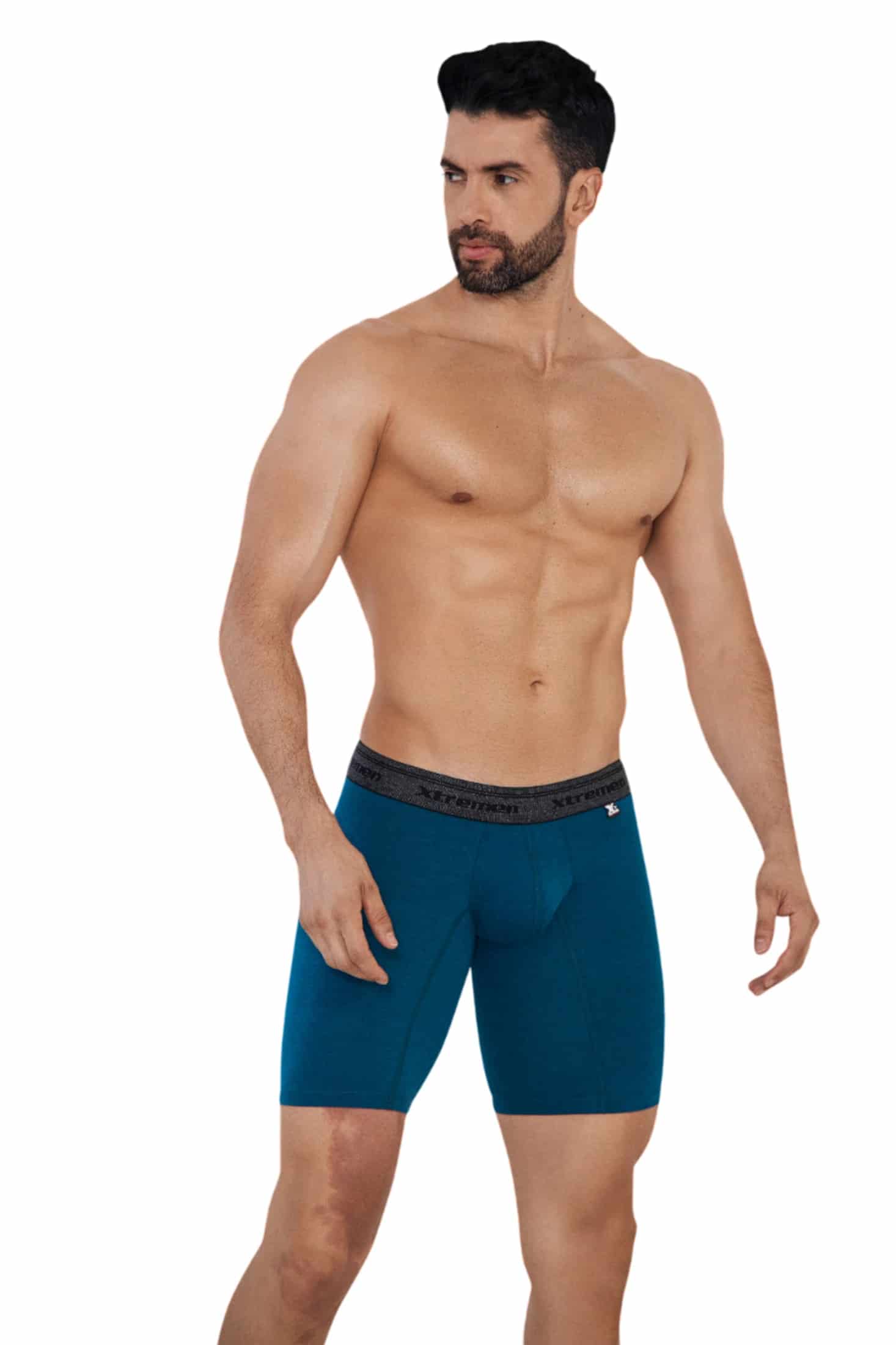 BOXER ALGODÓN DEPORTIVO FONDO ENTERO PETROLEO JASPE - miniatura 1