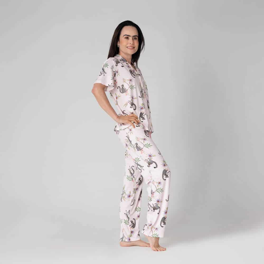 Conjunto de Pijama Pantalón Largo Estampado Lémures. - miniatura 1