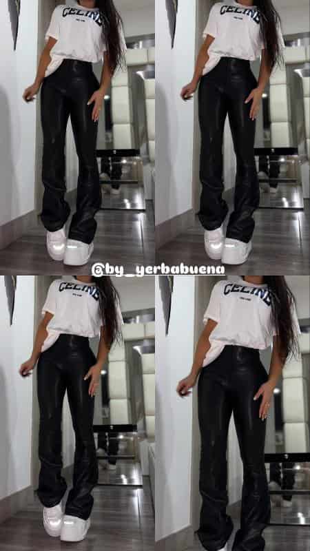 LEGGINS BOTA CAMPANA CON CIERRE NEGRO - miniatura 3