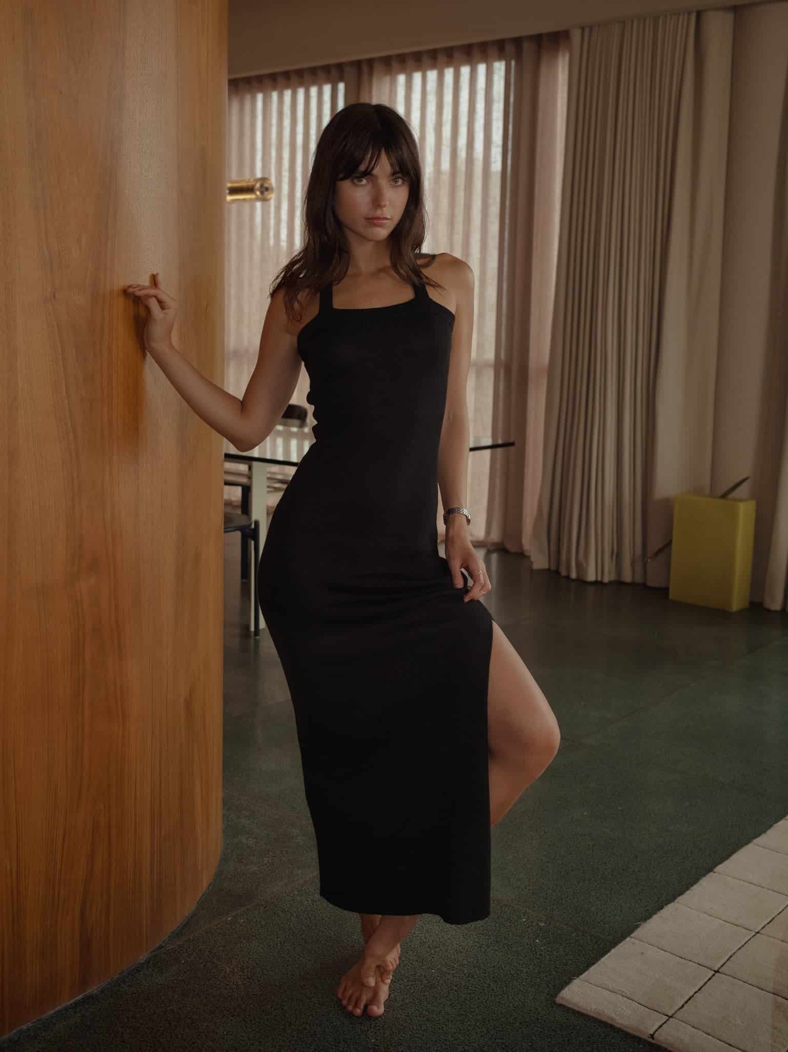 LUXE KNIT DRESS - BLACK - miniatura 3