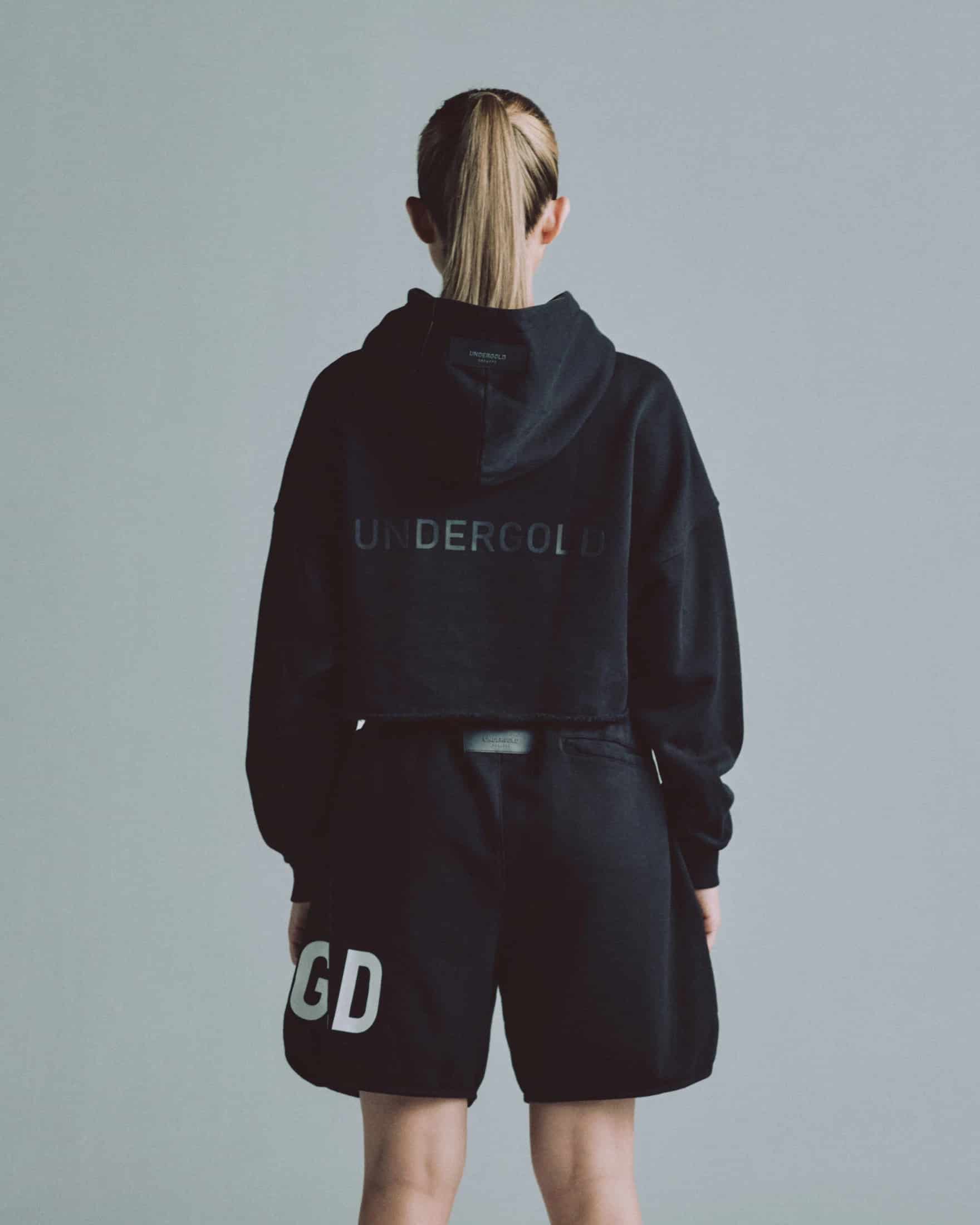 Line Logo Cropped Hoodie Black - miniatura 5