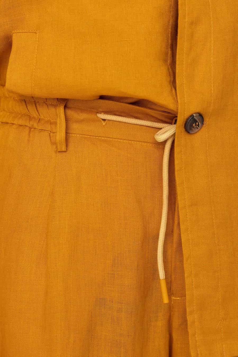 Men's linen pants yellow ulisse - miniatura 3