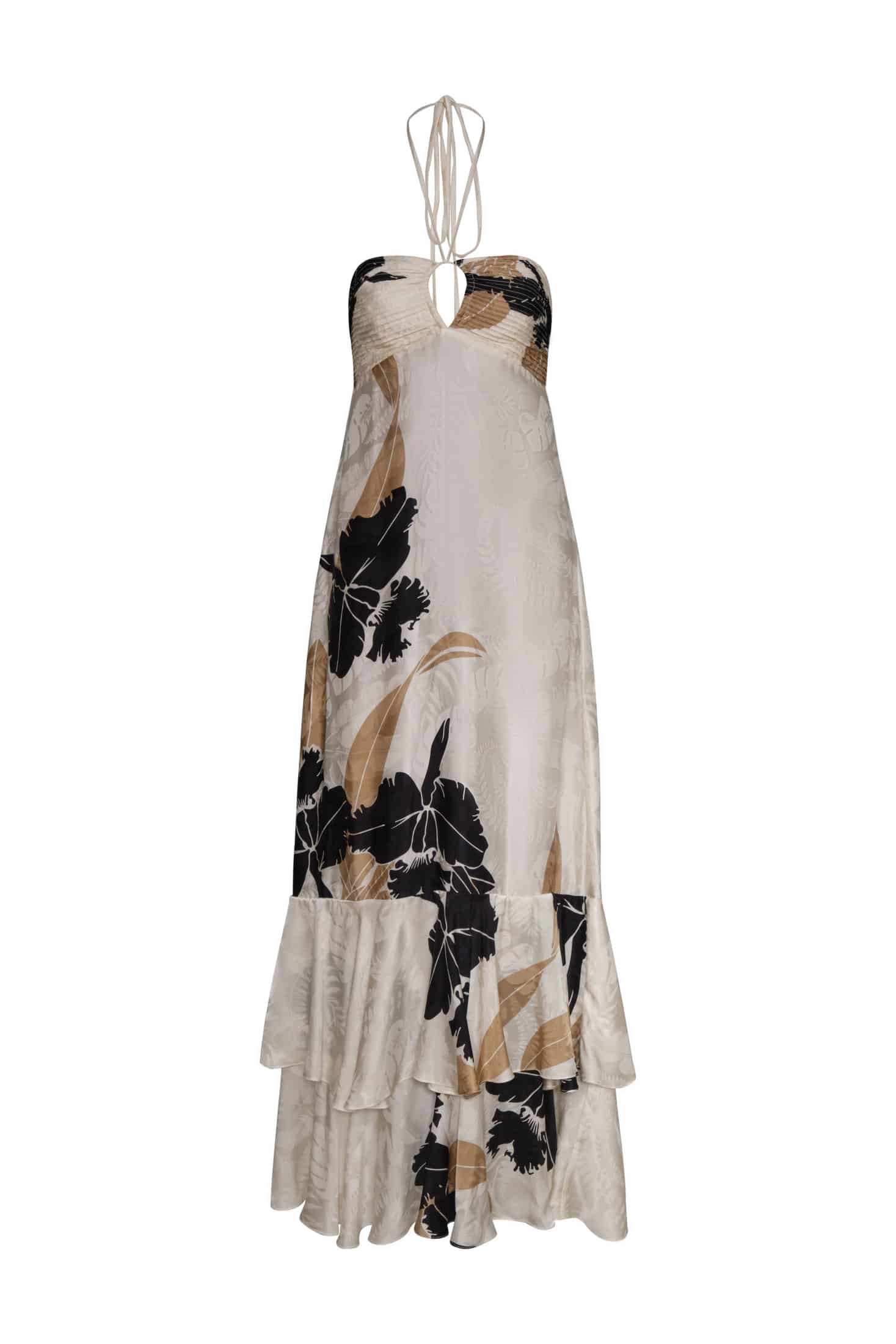 Sevillana Silk Jacquard Maxi Dress / Black Orchids - miniatura 2