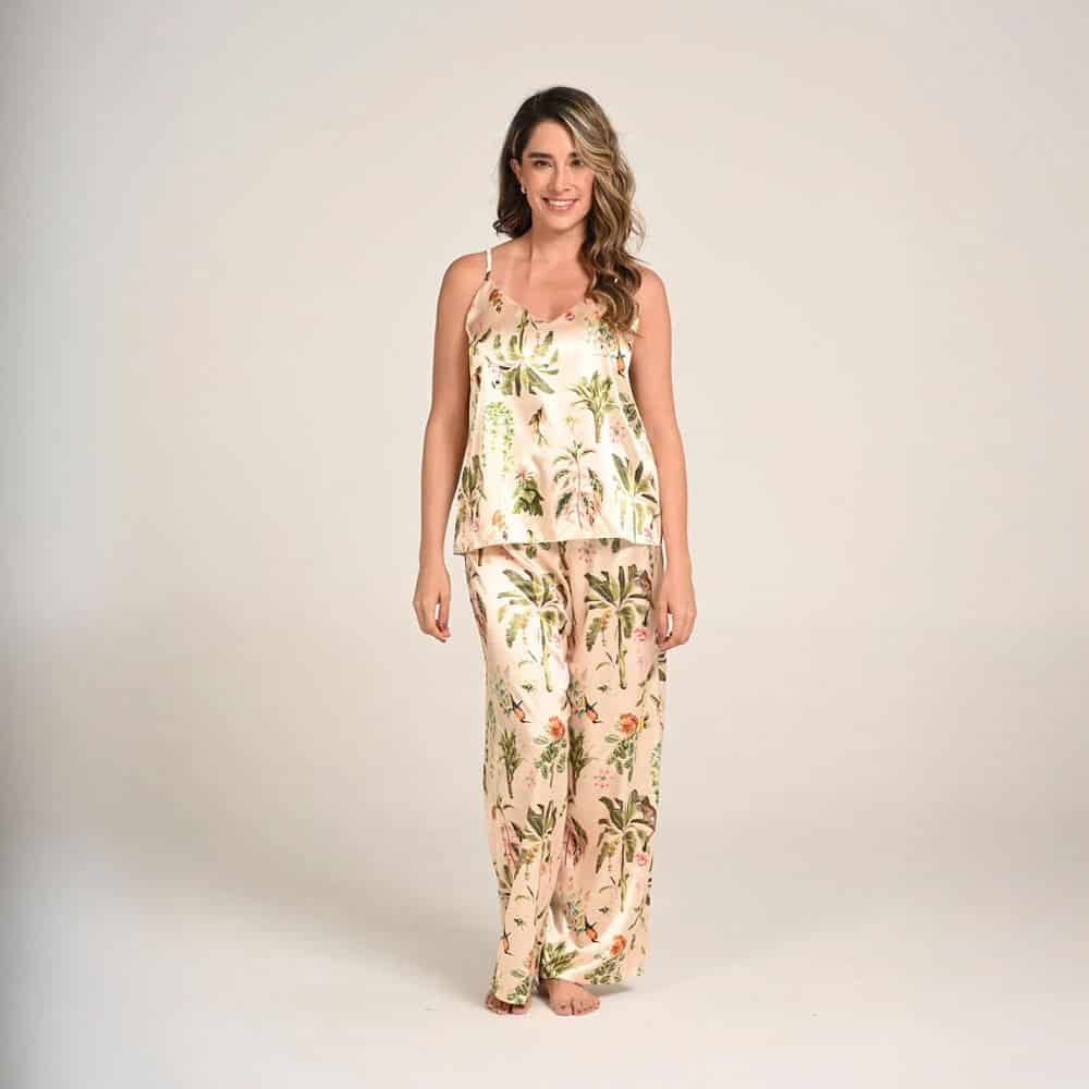 Pantalón Bota Ancha Estampado Amazonas Satín - miniatura 1