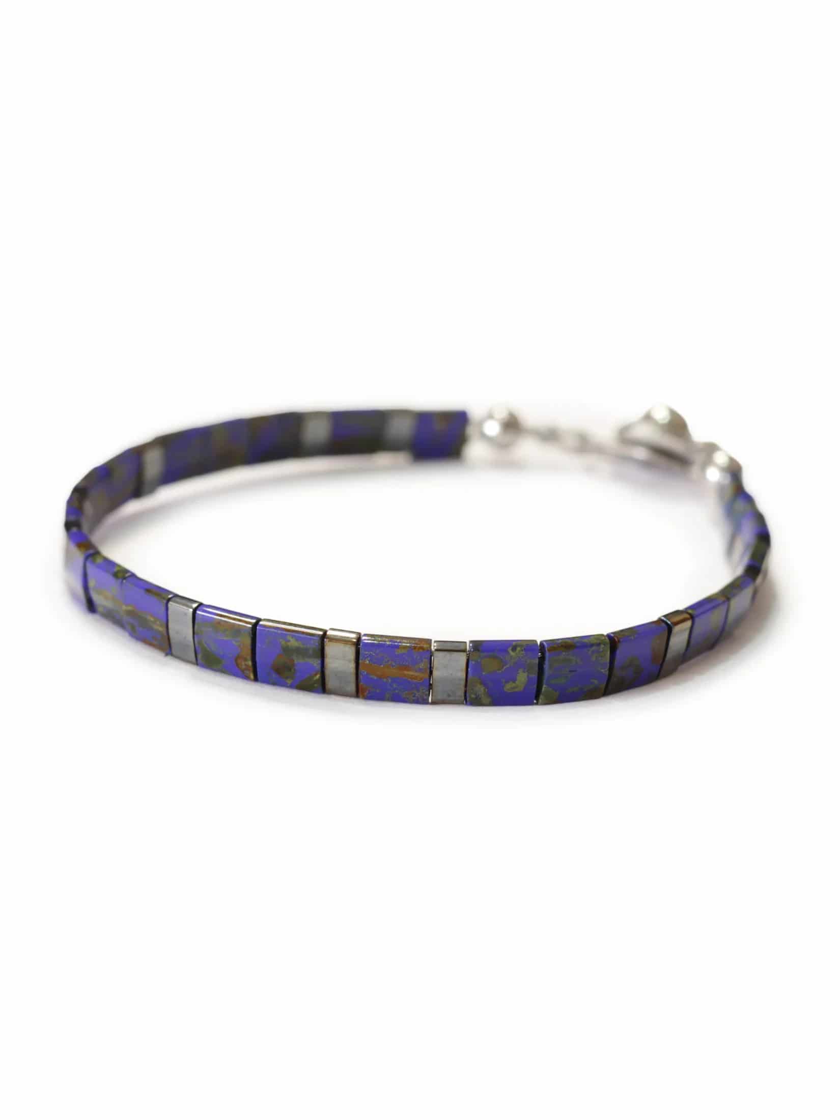 Brazalete Miyuki Tila Azul Marmolizado - miniatura 3