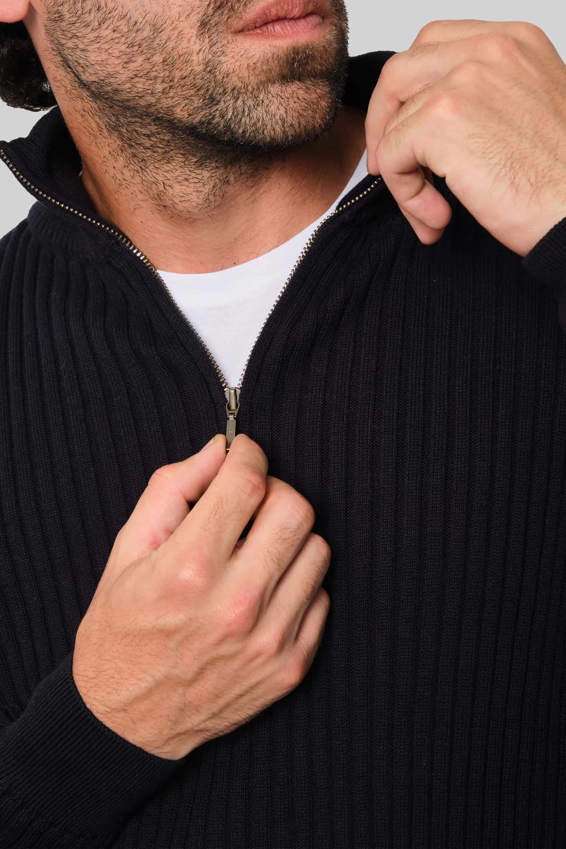 SACO LINED HALF ZIP NAVY - miniatura 2